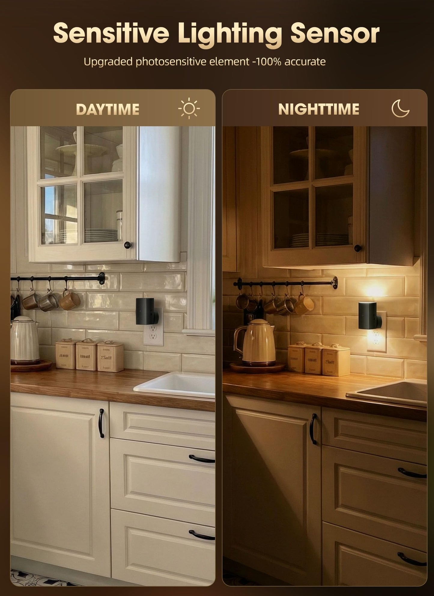 Brightown 2 Pack Night Lights Plug Into Wall, Modern Night Light with Rotating Plug, Dusk to Dawn Sensor, 0-100LM Stepless Dimming Nightlights, Home Decor for Hallway Bedroom Bathroom, Soft White