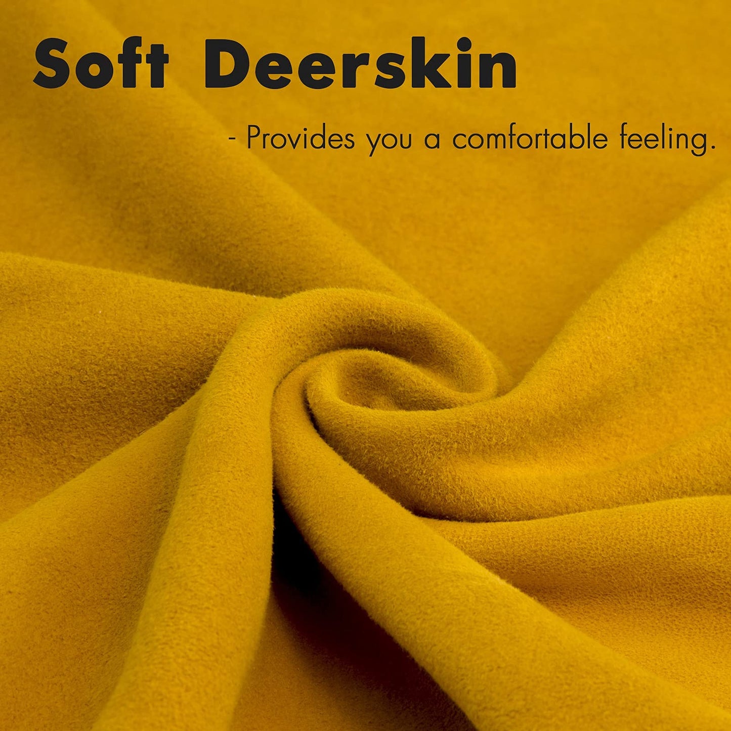 FEISHDEK Kids Work Gloves Age 2-14, Extra Soft Deerskin Suede, Durable, Flexible Toddler Youth Genuine Leather Gloves for Kids Yard Work, Working, Gardening (Large, Yellow, 8-12 Years Old)