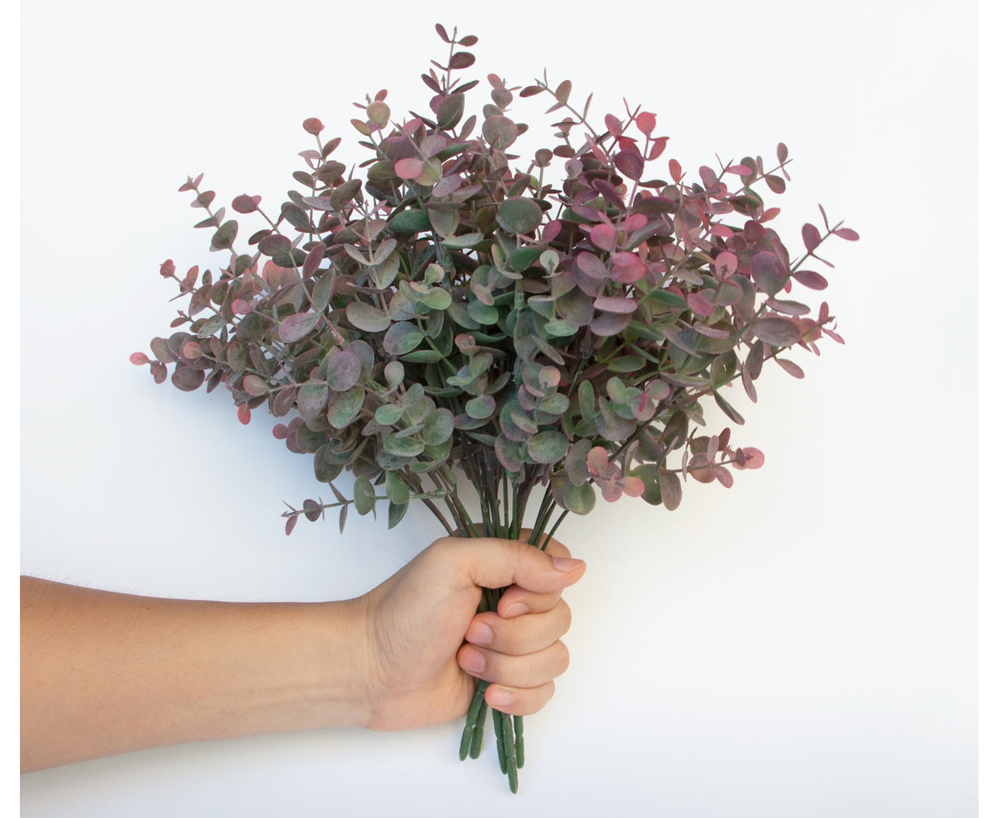 YOOHOTOUCH 5 Bundles Artificial Eucalyptus Stems，Faux Greenery Fake Dust Frosted Eucalyptus Branches Leaves，Fake Plants for Decoration（Dusty Mauve）
