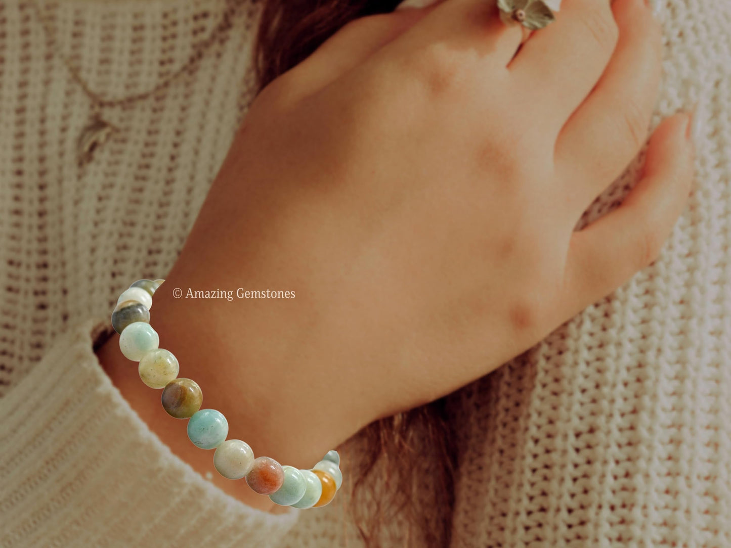 Amazing Gemstone Crystal Bracelet for Women Men's Gifts - Protection Healing Crystal Bracelet - 8mm Gemstone Beaded Stretchable Bracelet Pulseras Para Hombres Mujer Stocking Stuffers Mothers Day Gift (Mex Amazonite)