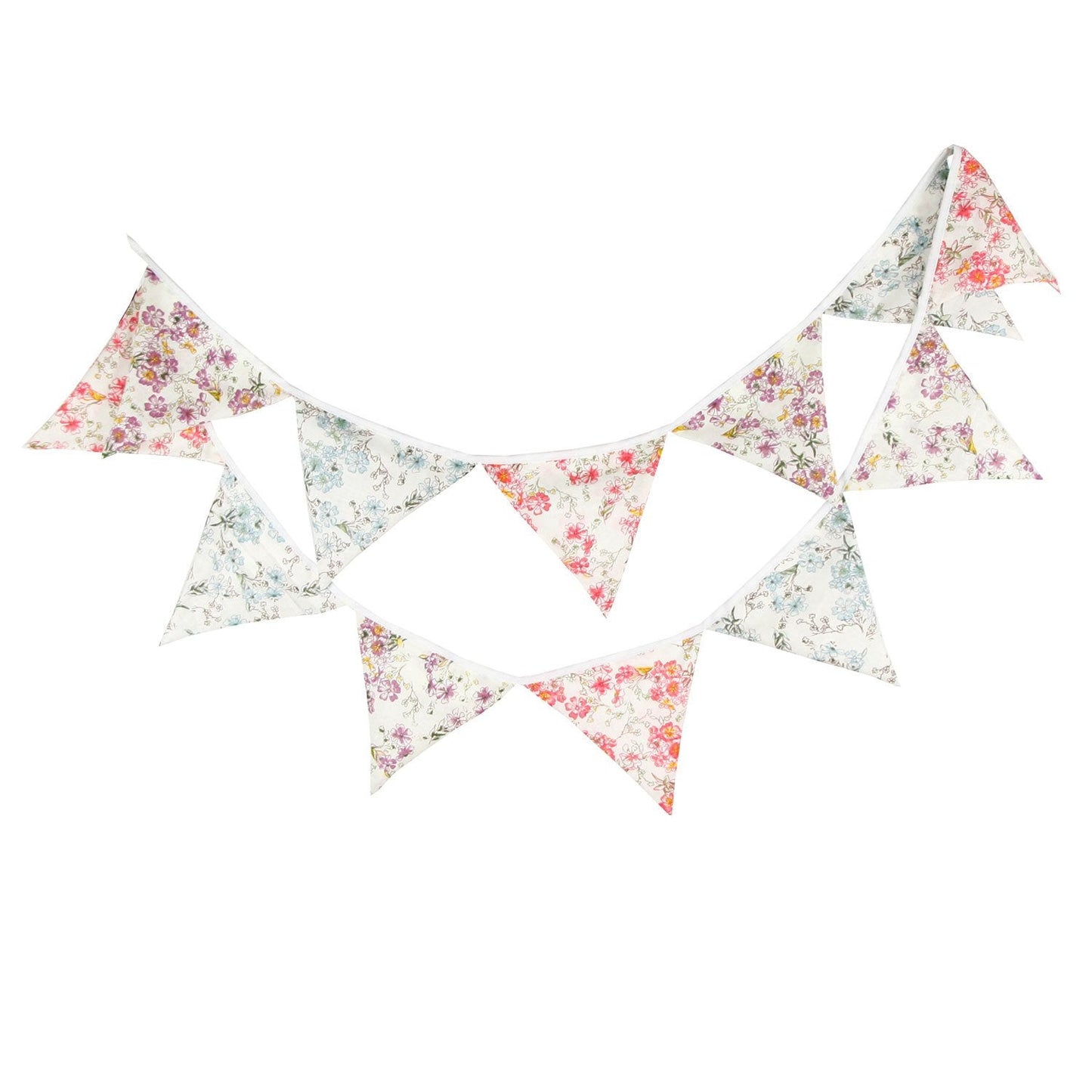 LOVENJOY Pastel Pennant Banner Triangle Spring Floral Fabric Bunting Shabby Chic Tea Party Flag Garland
