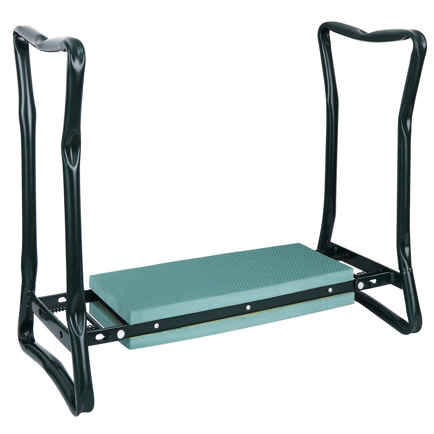 HomGarden Upgraded Folding Garden Kneeler Seat Bench Stool w/Thicken & Widen Soft Kneeling Pad, Portable Heavy Duty Gardener Stool with Large Tool Pouch,1 Set