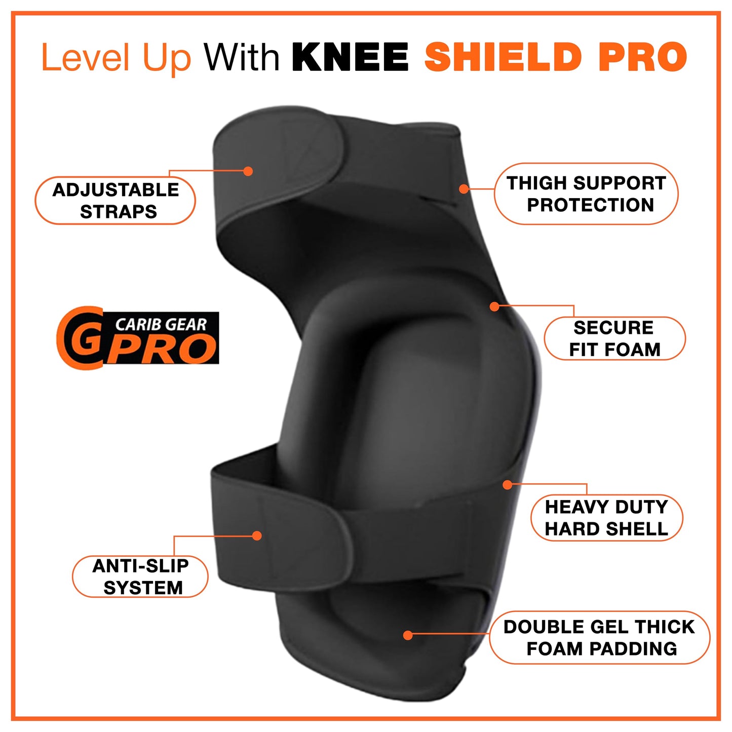 CARIB GEAR PRO USA Work Knee Pads for Men and Women Heavy Duty Double Gel Construction Knee Pads with Anti Slip Straps for Flooring Tiling Gardening Includes Leather Gloves and Safety Glasses