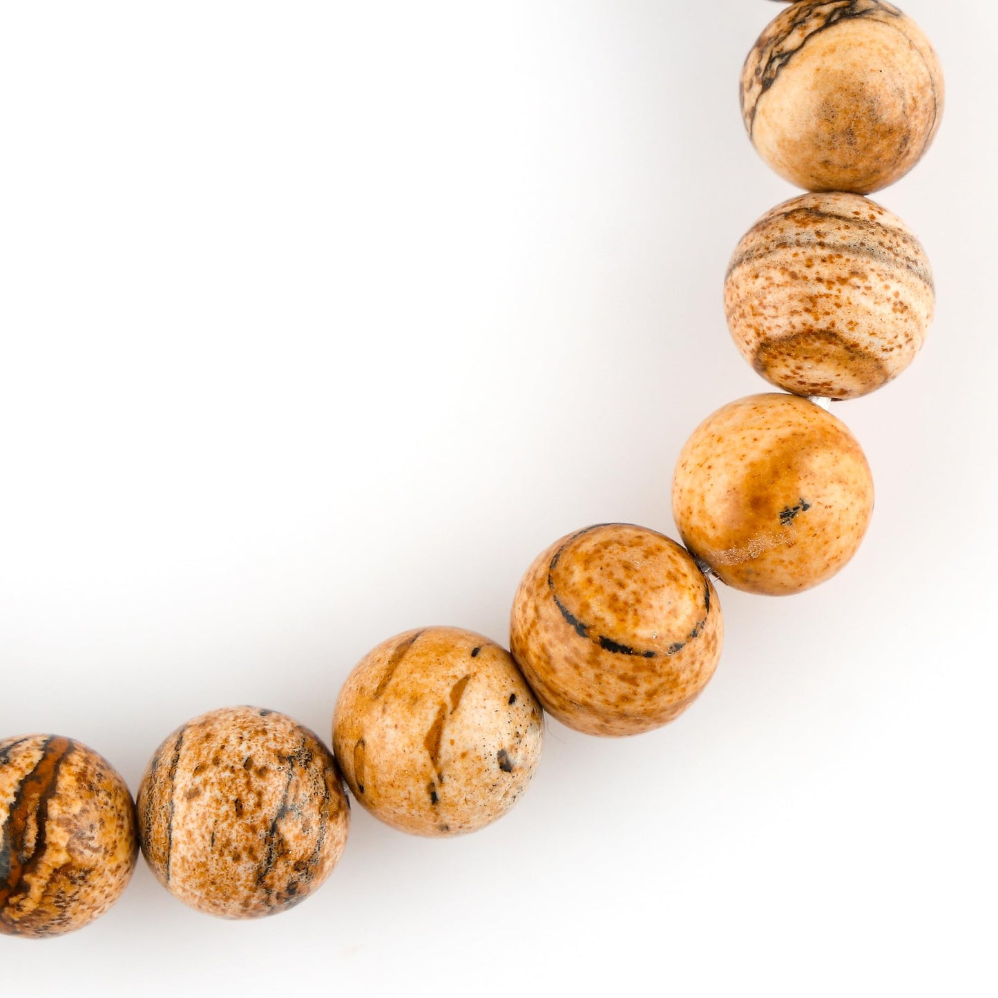 CRYSTALINES Natural Picture Jasper Gemstone Stretchable Bracelet for Men Women | Handmade Stretch Jewelry | Chakra - Healing - Yoga - Spiritual | Birthstone | Unisex | Healing Bracelet