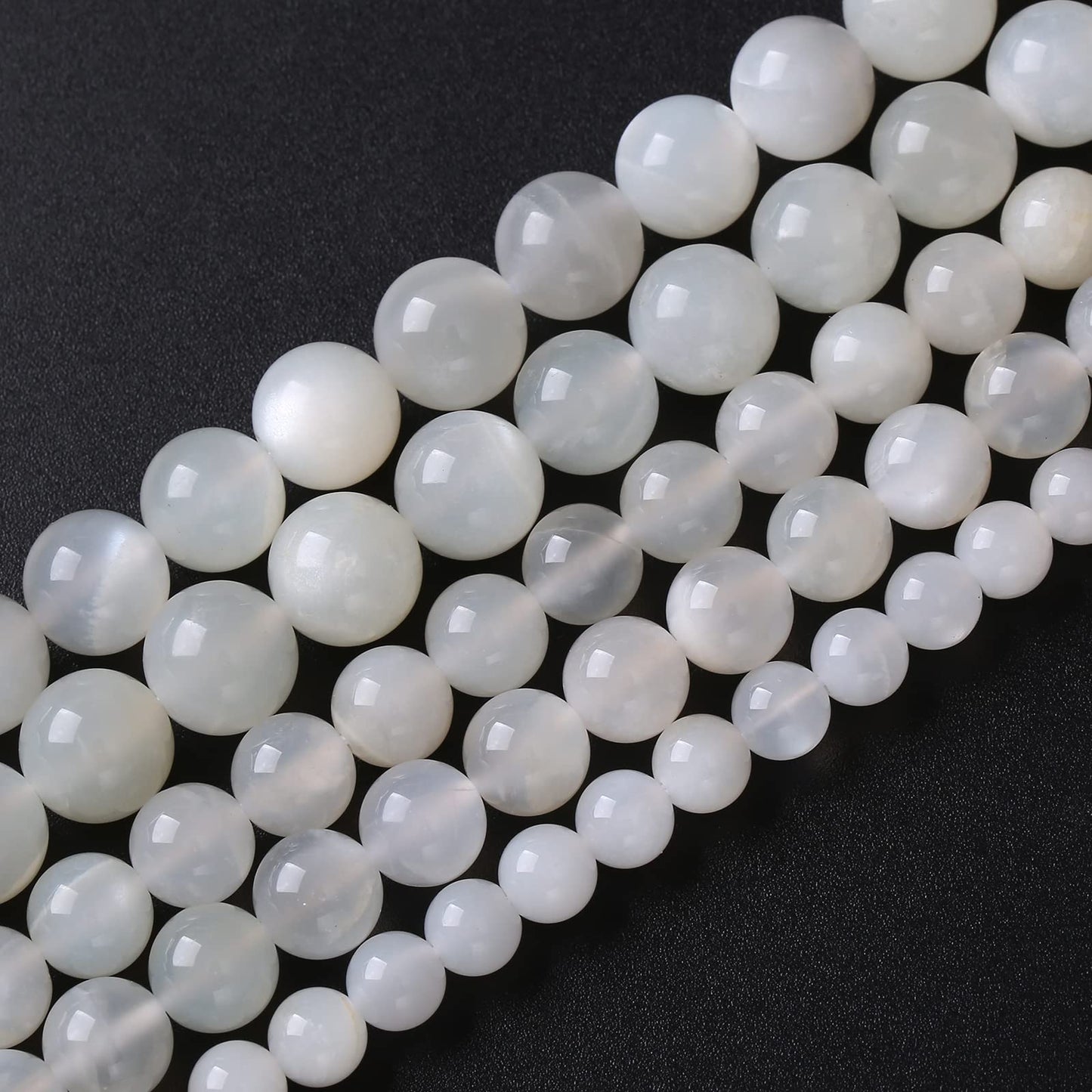 4MM 88PCS Natural White Moonstone Gemstone AAA Grade Crystal Spacer Loose Beads for Jewelry Making DIY Bracelet 15 Inches 1 Strand