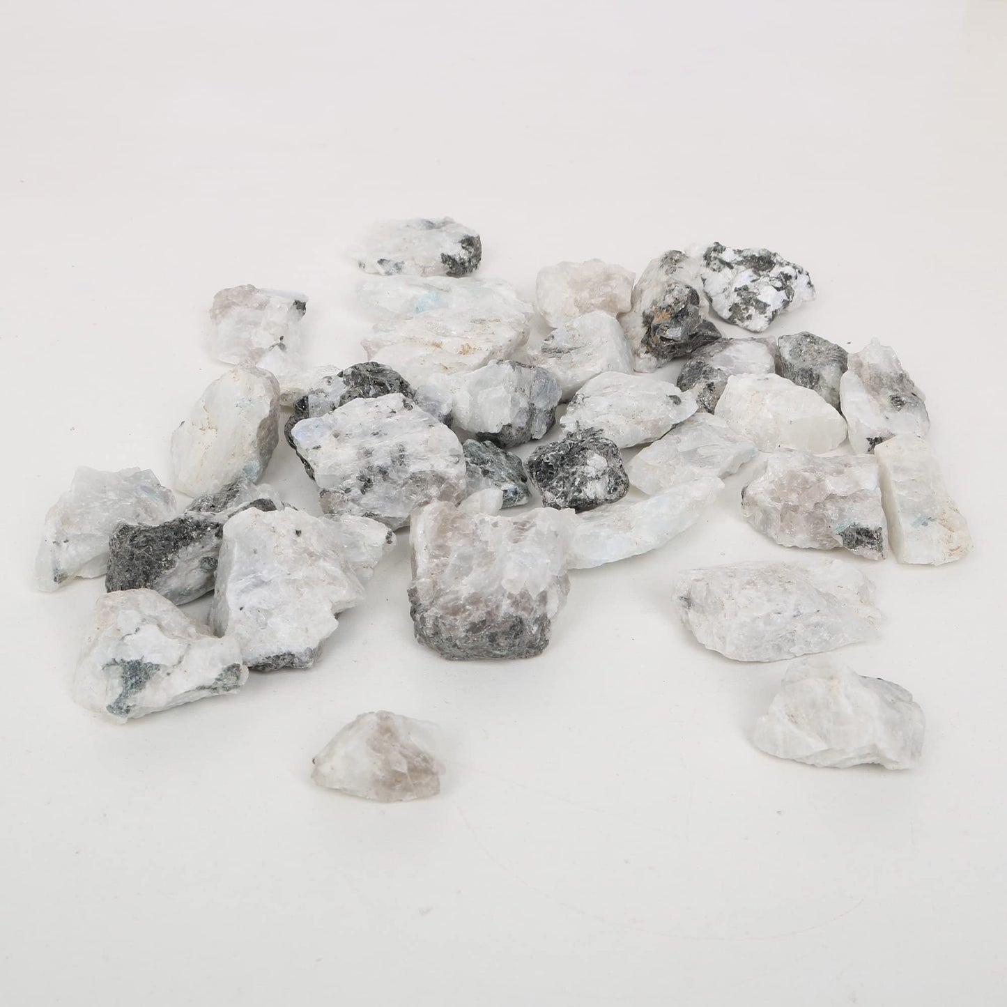 REAL-GEMS Natural Raw Healing Crystals Rough Stones for Tumbling, Cabbing, Polishing, Wire Wrapping, Wicca & Reiki Crystal Healing, Mix Gemstones,7 Chakra (Moonstone)