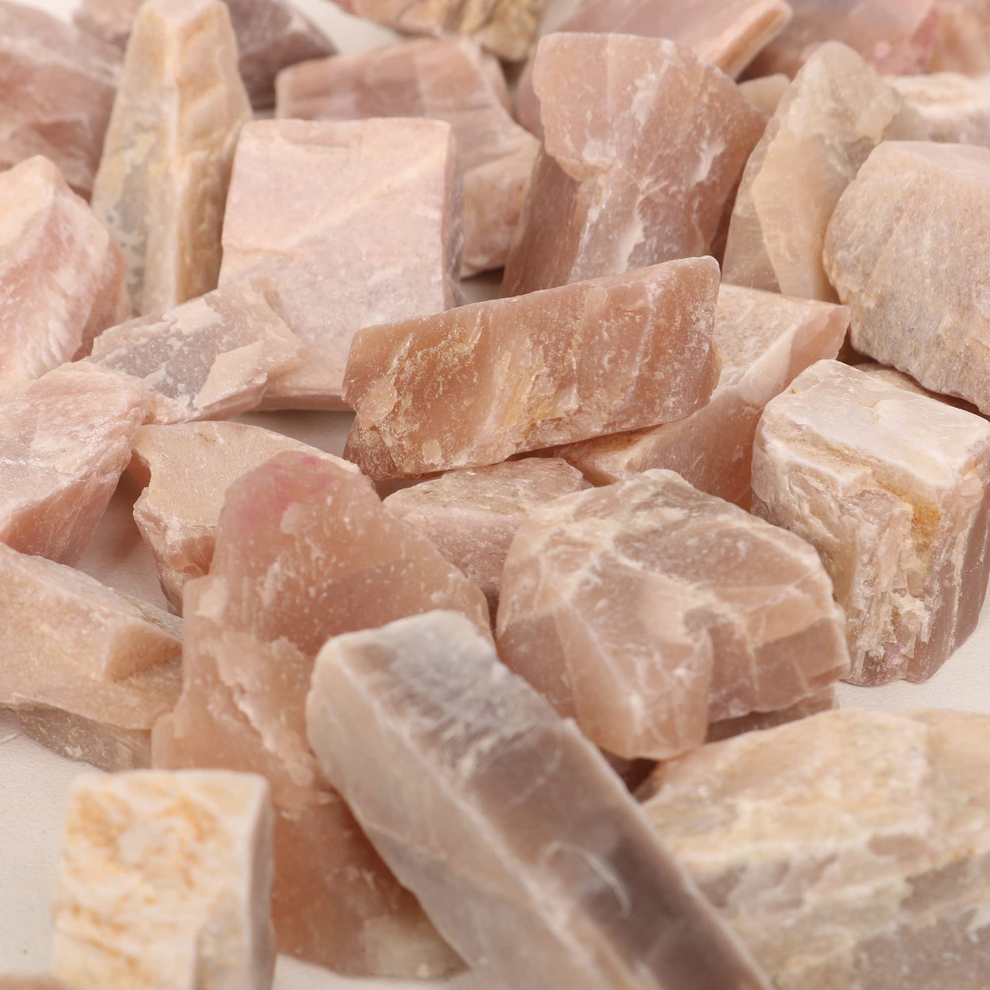 REAL-GEMS Natural Raw Healing Crystals Rough Stones for Tumbling, Cabbing, Polishing, Wire Wrapping, Wicca & Reiki Crystal Healing, Mix Gemstones,7 Chakra (Bi Color Moonstone)