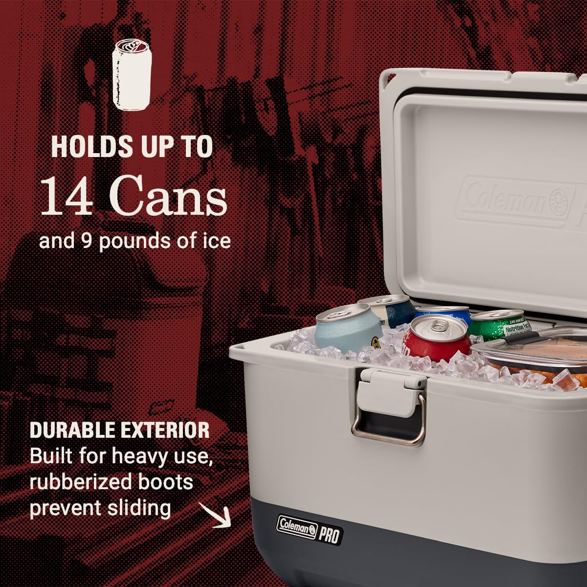 Coleman Pro Heavy-Duty 17qt Ultra-Light Premium Hard Cooler Lunchbox, Extra-Thick Insulation Keeps Ice for Days