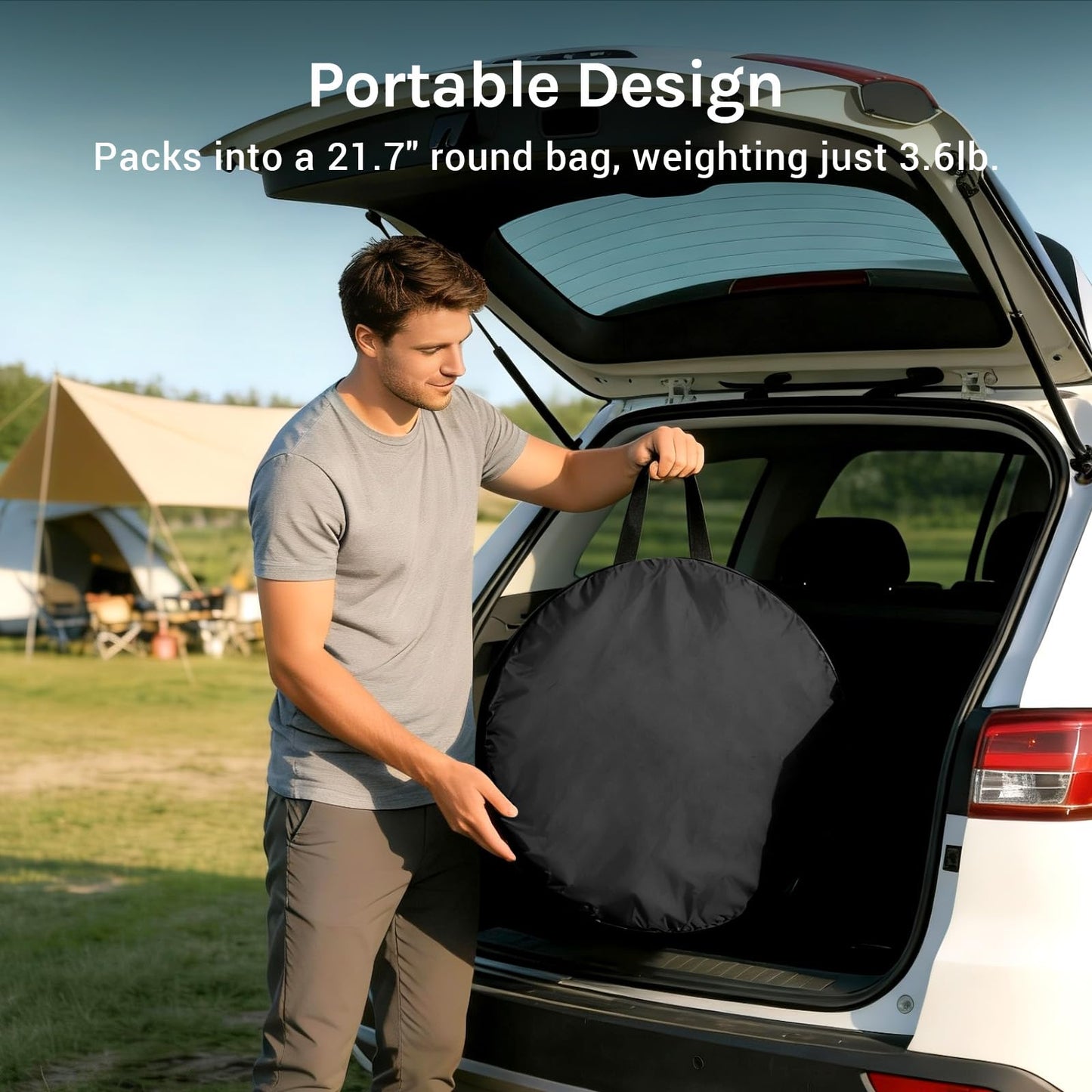Wolfwise Pop Up Shower Tent for Camping, Portable Instant Changing Tent with Ventilation Window & Carry Bag, Privacy Bathroom Toilet for Beach & Outdoor, Standard, Width 40 ", Height 75 ", Black