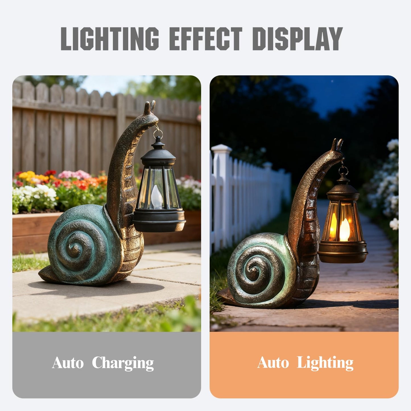 QZJDDZSW Solar Garden Snail Statue,Lawn Decor Statue for Patio, Balcony, Yard Ornament for Mom Grandma Women