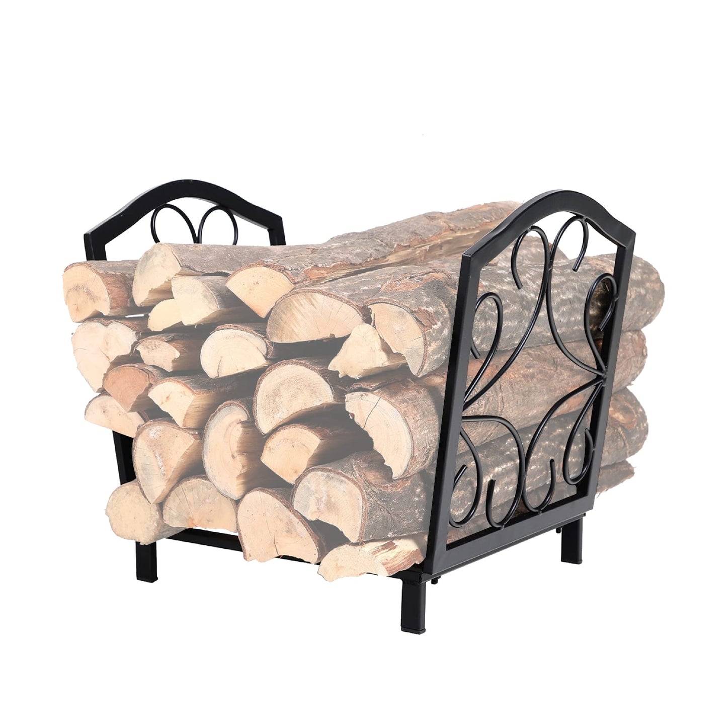 PHI VILLA 17 Inch Small Firewood Racks Indoor/Outdoor Firewood Bin Wood Burning Stove Accessories Wood Storage Log Rack Holder