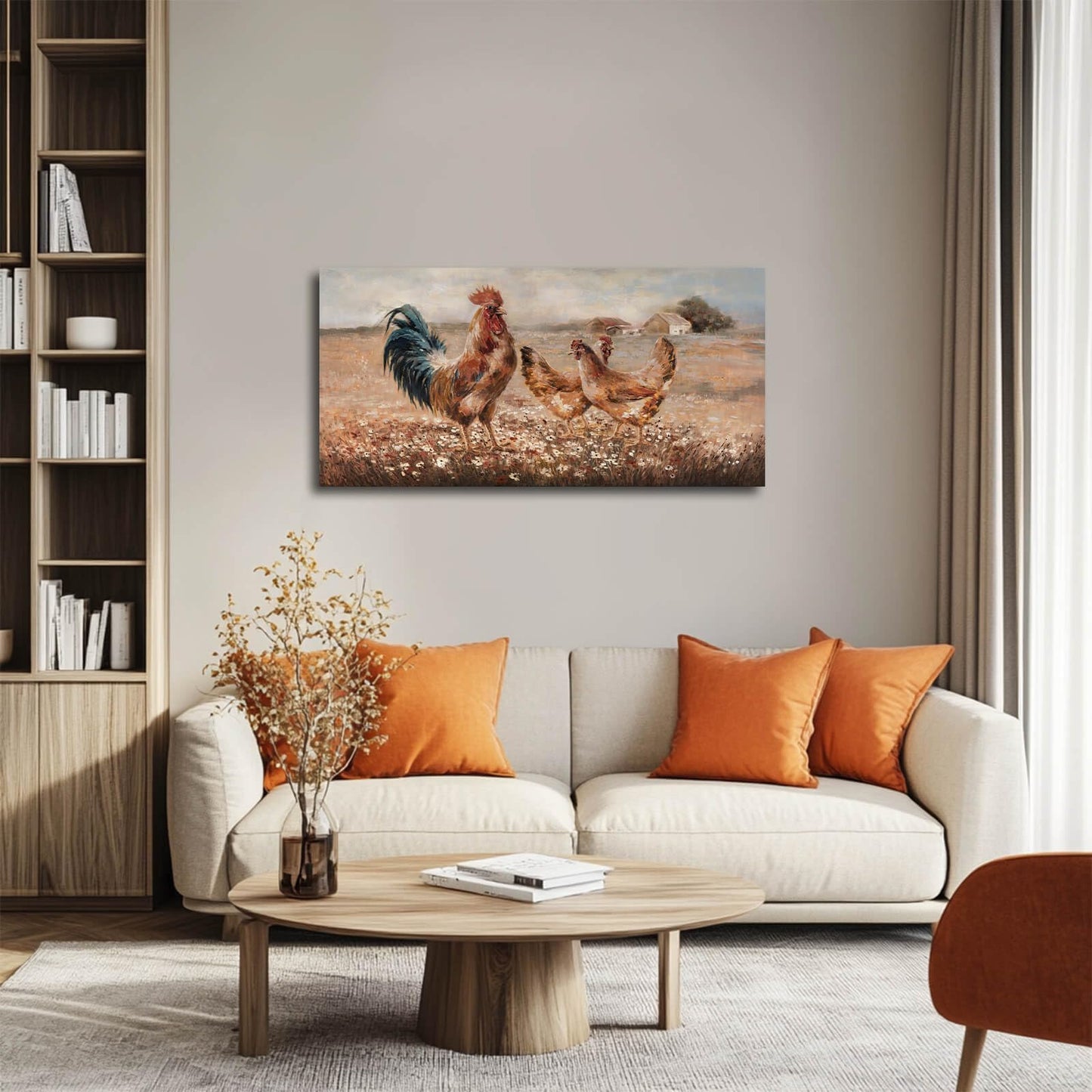 LEVERUP Animal Home Decor Browm Wall Art Flower wall Decorations for Dining Room Bedroom Office 20×40 Inchs Easy to Hang