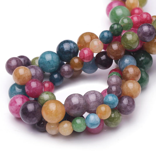Chicager Natural Stone Beads for Jewelry Making,8mm Blue Tourmaline Polished Smooth Round Gemstone Beads for Bracelet Necklace 15 Inch