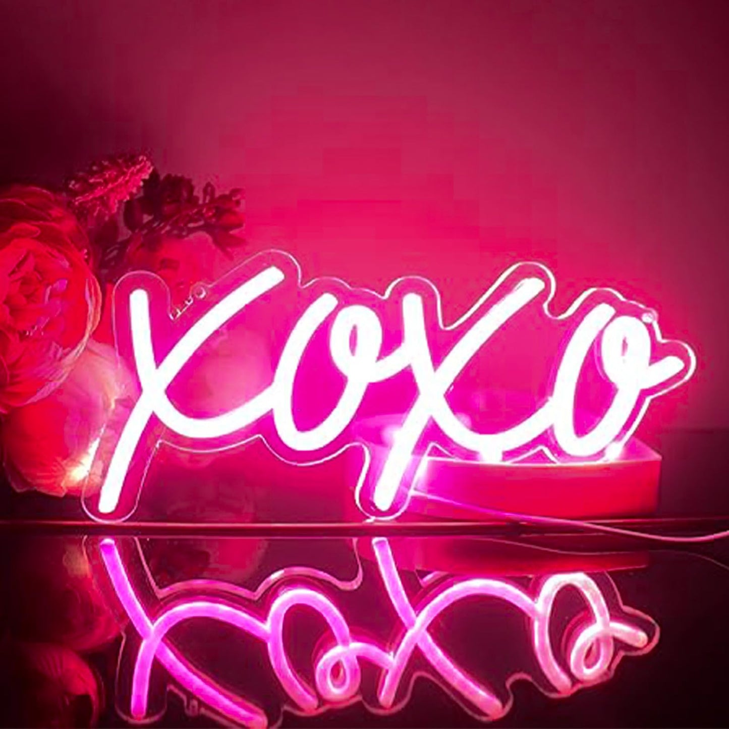 Ulalaza Neon Light Sign LED XOXO Night Lights USB Operated Decorative Marquee Sign Bar Pub Store Club Garage Home Party Decor