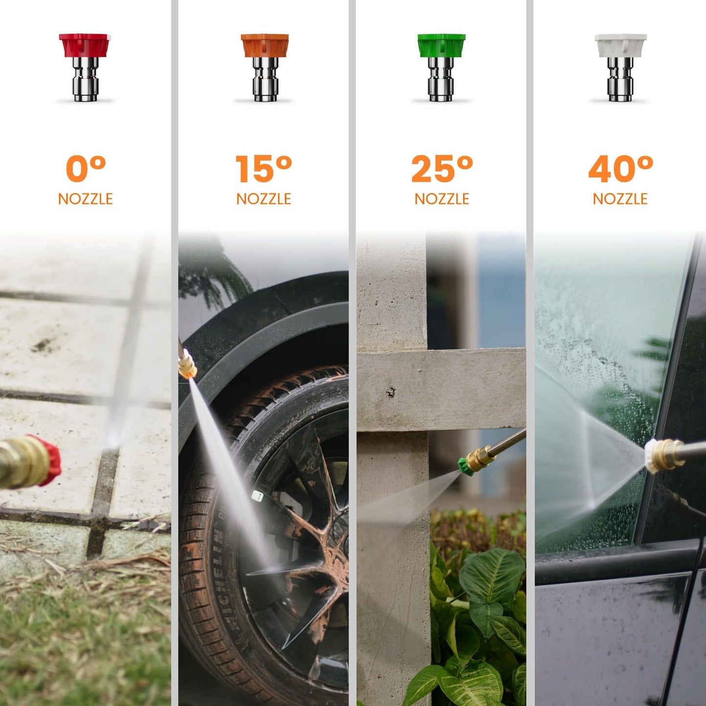 Giraffe Tools Grandfalls Retractable Pressure Washer G20, 2500 PSI 2.2 GPM, 180° Wall Mounted Power Washer, Auto-Retract with 65ft Pressure Hoses, 5 Nozzles for Floor/Cars/Fences/Patios, Dark Silver