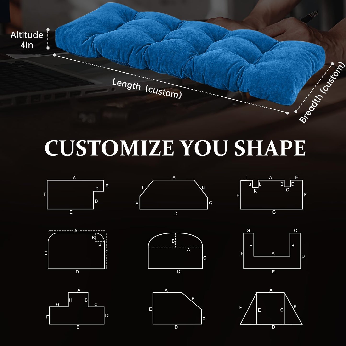 RDMTZD Custom Bench Cushions, Furniture Cushion, Indoor/Outdoor Non-Slip Tufted Swing seat Cushions, Piano Bench/Sofa Cushions, Indoor/Outdoor Patio