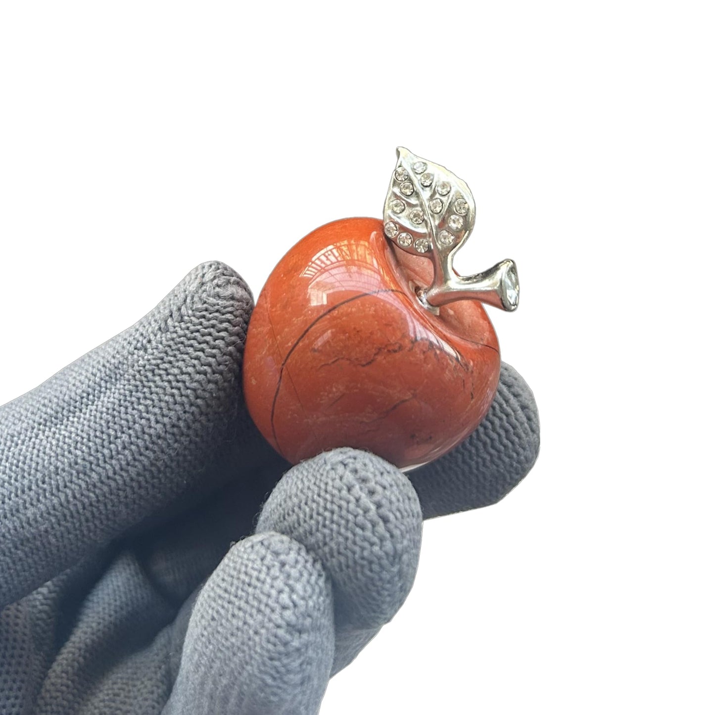 Sunshcat Natural Red Jasper 1.18 Inchs Apple Crystal and Healing Stone Statues,Room Decoration Christmas Decorations Thanksgiving Gifts Office Gifts Collectibles