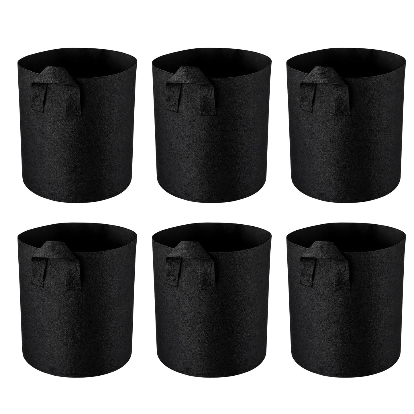 6 Grow Bags, 5 Gallon Strawberry Planter and Potato Grow Bags, Non-Woven Fabric Plant Containers with Dual Handles, Garden Planting Solutions for Vegetables and Fruits, Durable and Breathable Design