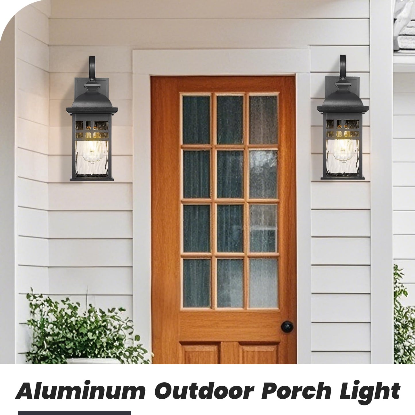 NAXTTII Outdoor Wall Lamps Exterior Lighting Fixtures 22 Inch Height Porch Light with Water Ripple Glass E26 Socket