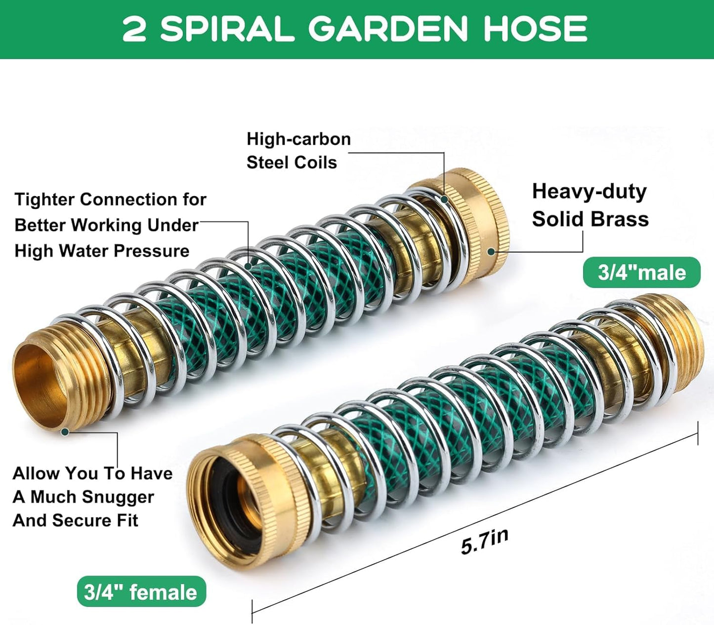 Garden Hose Splitter 2 Way, Heavy Duty Brass Y Valve Water Hose Splitter With Stainless Steel Long Handle Outdoor Full Flow Hose Splitter Connector,Y Valve 3/4 Inch GHT Thread