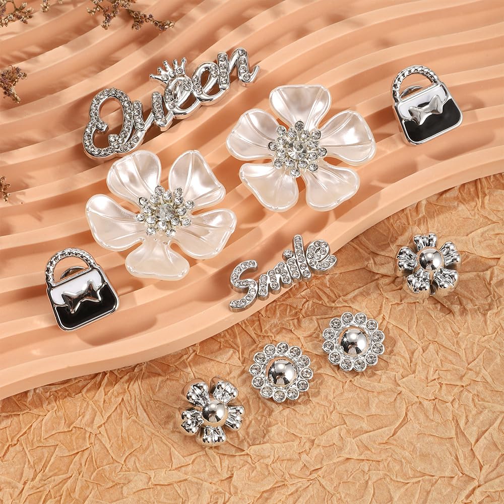 22Pcs Bling Shoe Charms Designer Rhinestones Bling Chain Shoes Accessories for Women Girls Jewelry DIY Shoe Accessories Decoration Party Favors
