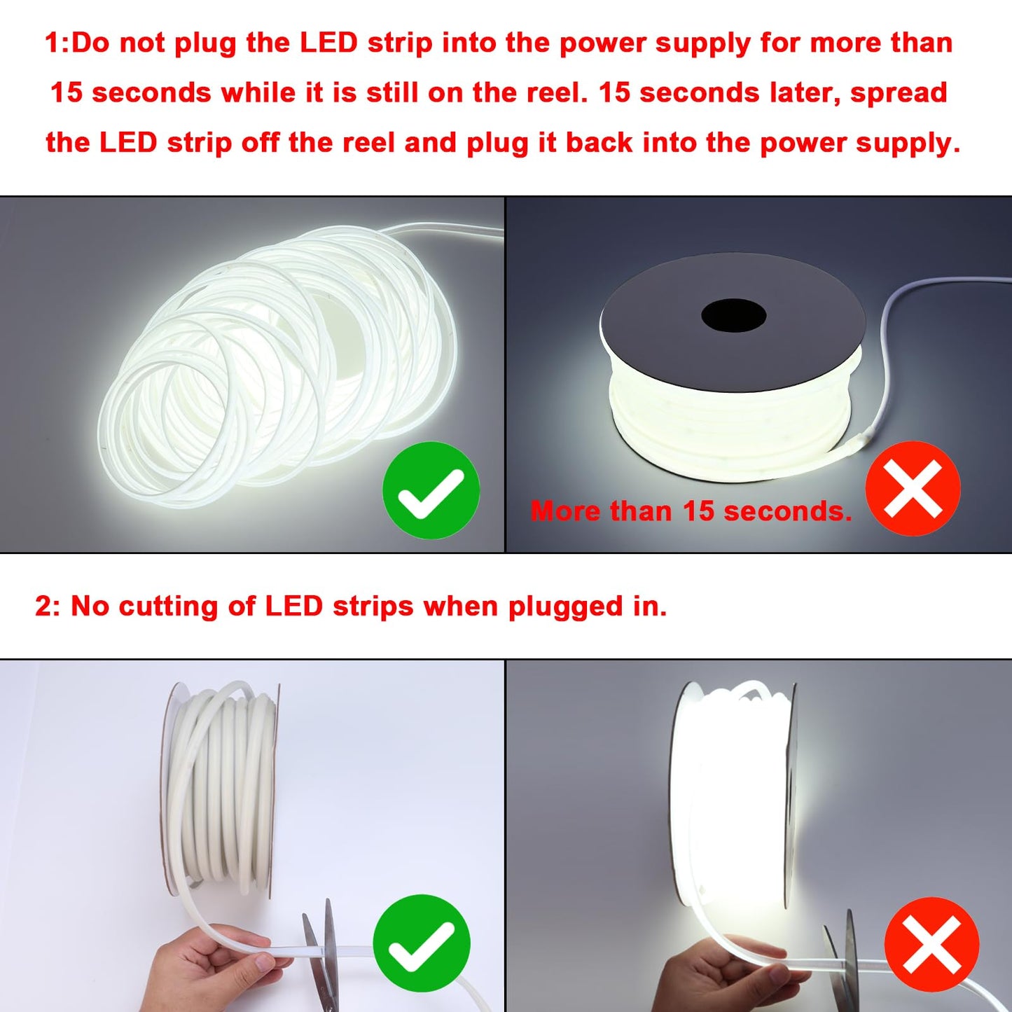 BENLUN AC 110V COB LED Strip Lights Outdoor Waterproof 65.6ft, 6000K Cool White Super Bright 200W CRI 90+ LED Rope Light, IP65 Flexible Cuttable, for Bedroom Garden Commercial House
