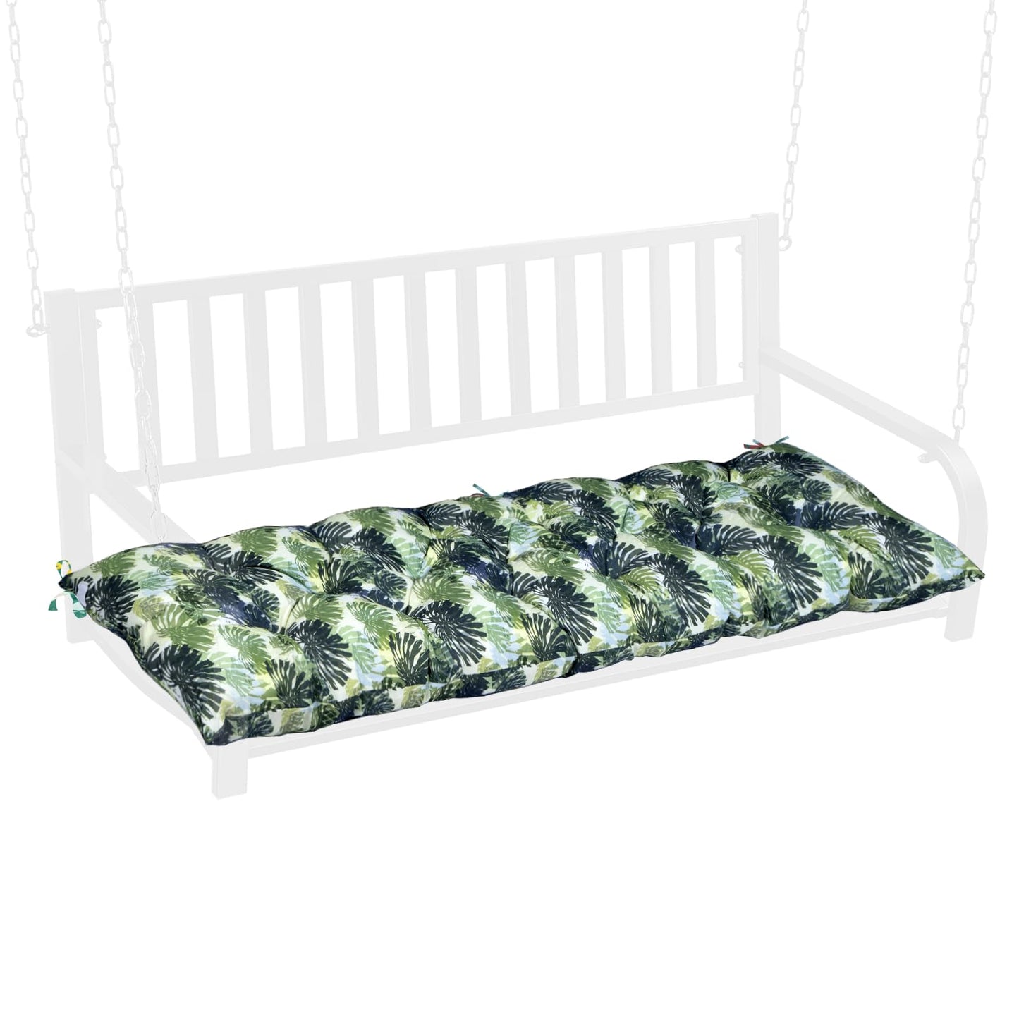 LCKJZYL Porch Swing Cushion 2-3 Seater Replacement, 60*20*4in Waterproof & Fade-Resistant Outdoor Bench Seat Cushion with Strips, Versatile Swing Pads for Camping, Beach, Garden, Patio, Balcony (Palm)
