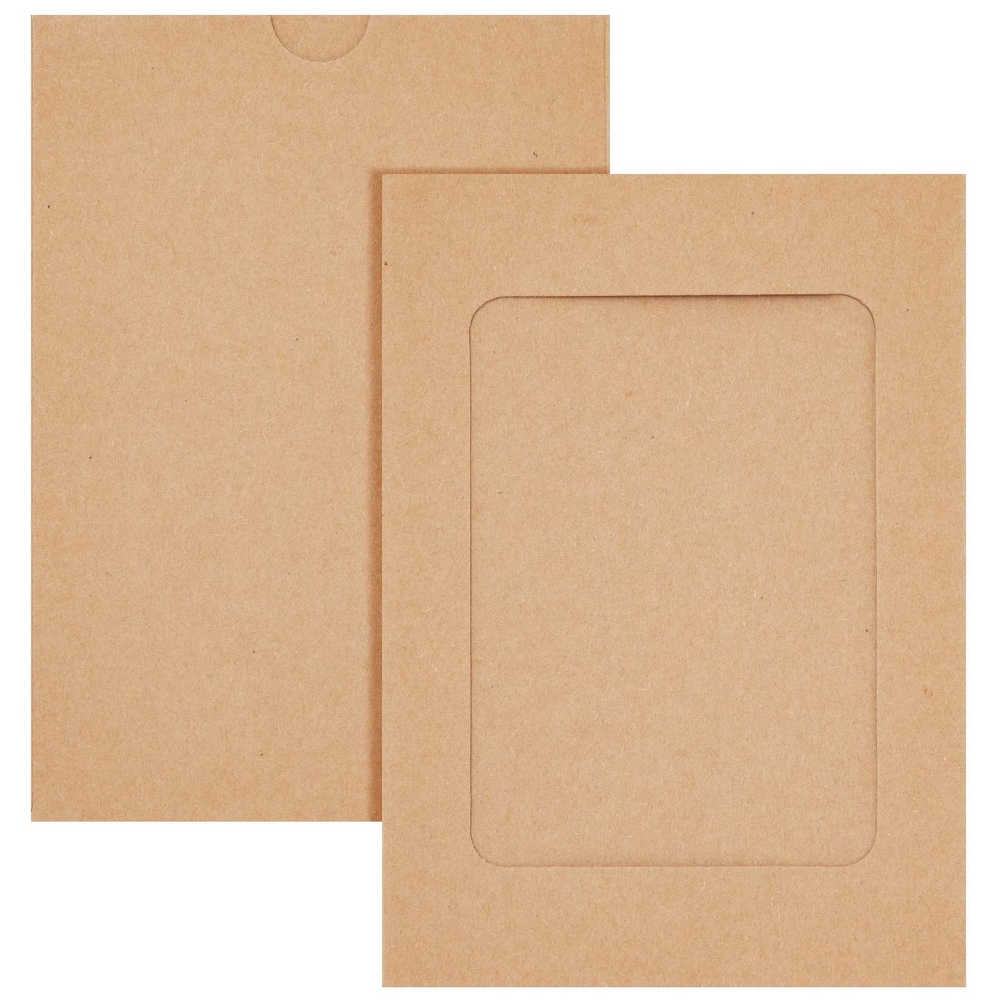 Juvale Paper Photo Frames Hanging Kit - 4x6, Brown, 50 Pack, Rustic Eclectic - Bulk Picture Frames & Photo String with Clips