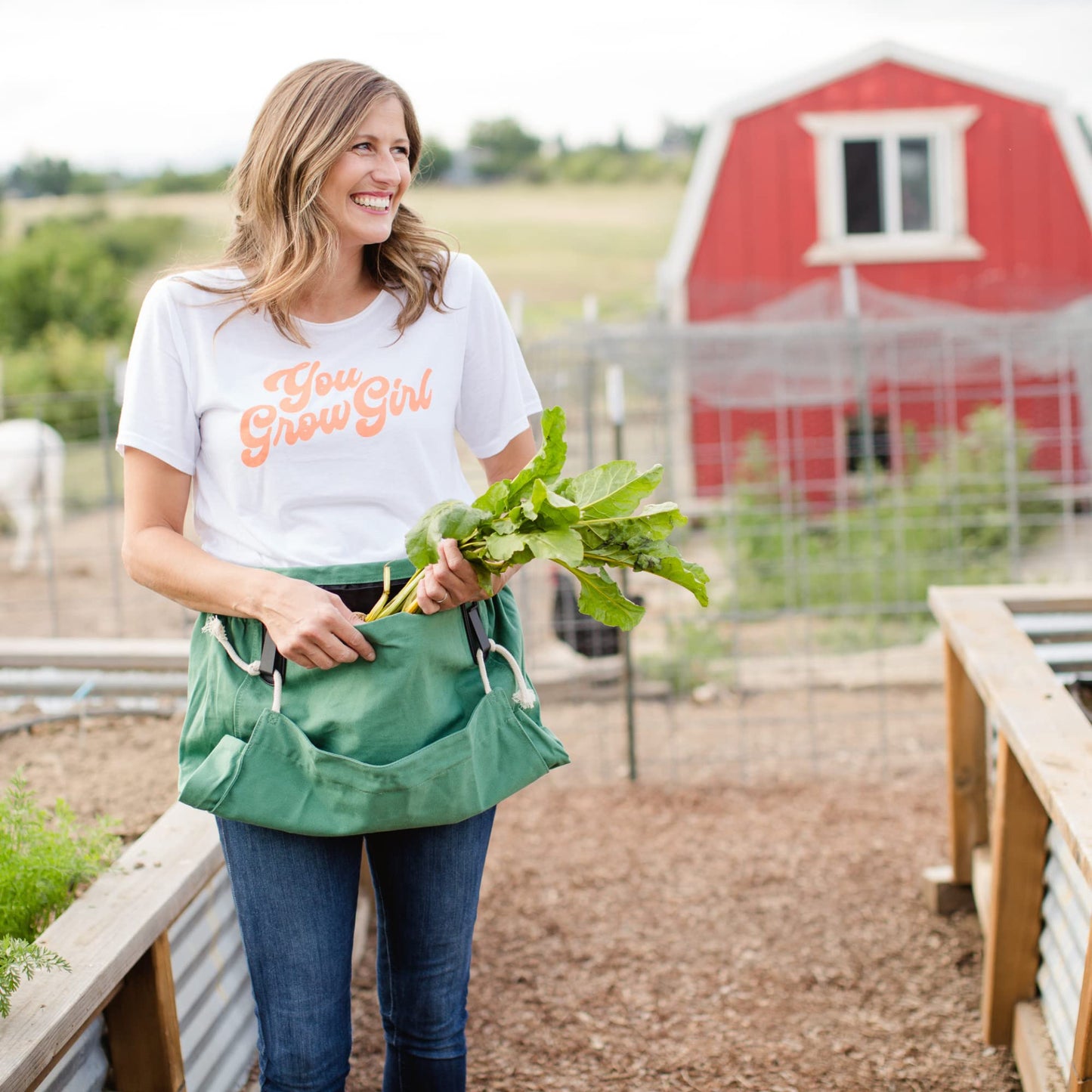 Roo Gardening Waist Apron with Pockets for Women & Men - Canvas Garden Apron with Harvesting Pouch, Water-Resistant, Washable