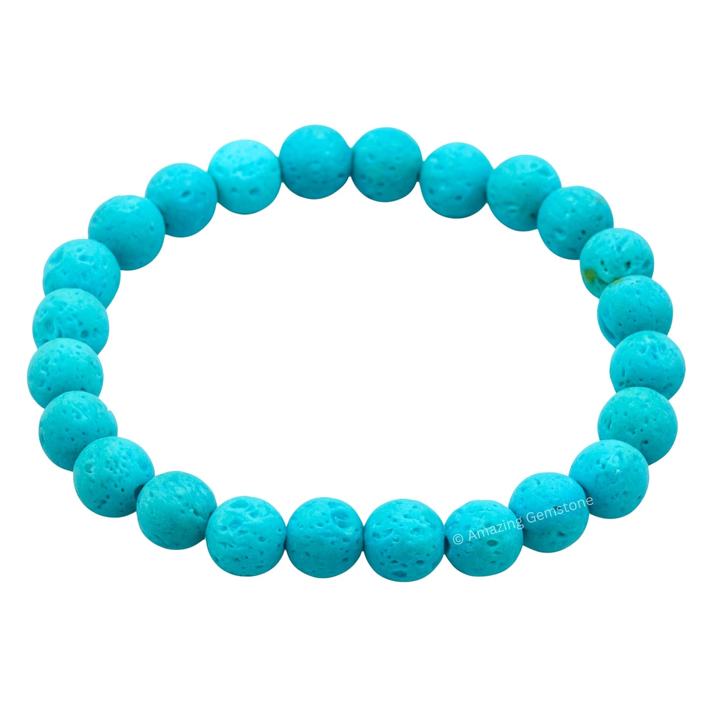 Amazing Gemstone Crystal Bracelet for Women Men's Gifts - Protection Healing Crystal Bracelet - 8mm Gemstone Beaded Stretchable Bracelet Pulseras Para Hombres Mujer Stocking Stuffers Mothers Day Gift (Turquoise Blue Lava)