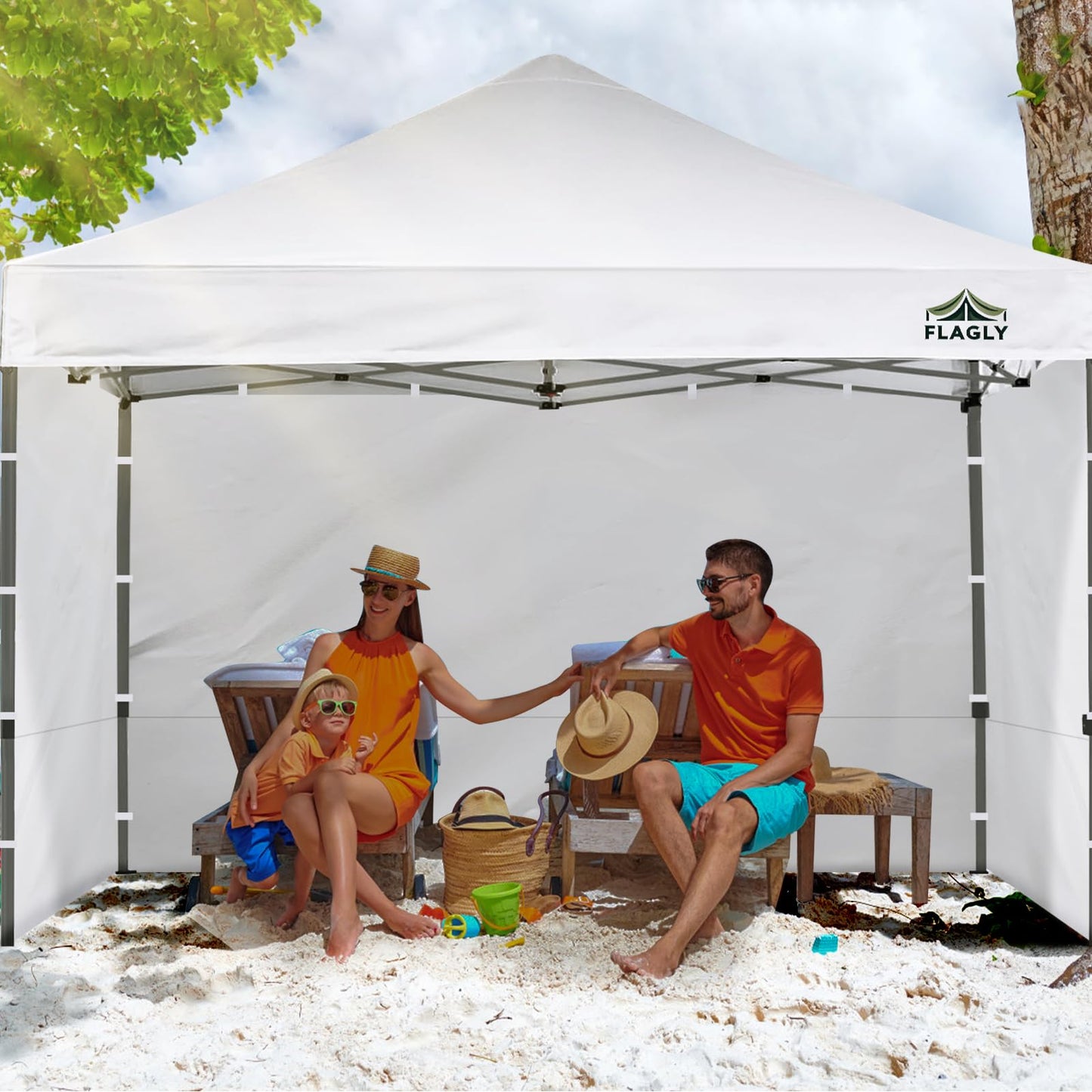 FLAGLY 10x10 Pop Up Canopy Sidewall - 1 PC 300D Waterproof Attachable Tent Wall, Privacy Shade for Outdoor Events, Vendor Booths (Tent Not Included, Basic Style)