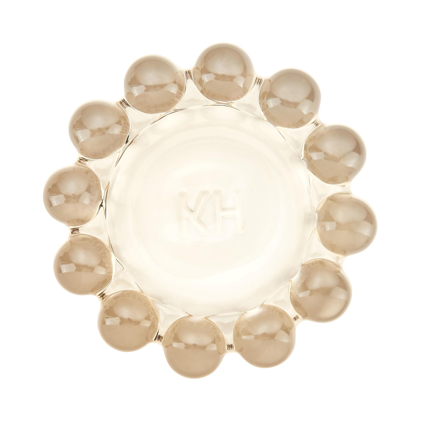 khtumeware 1 Pack Bubble Candle Dish – Chic Smoky Clear Glass Candle Dish for Home Decor – Decorative Modern Candle Holder for Small Candles & Diffusers