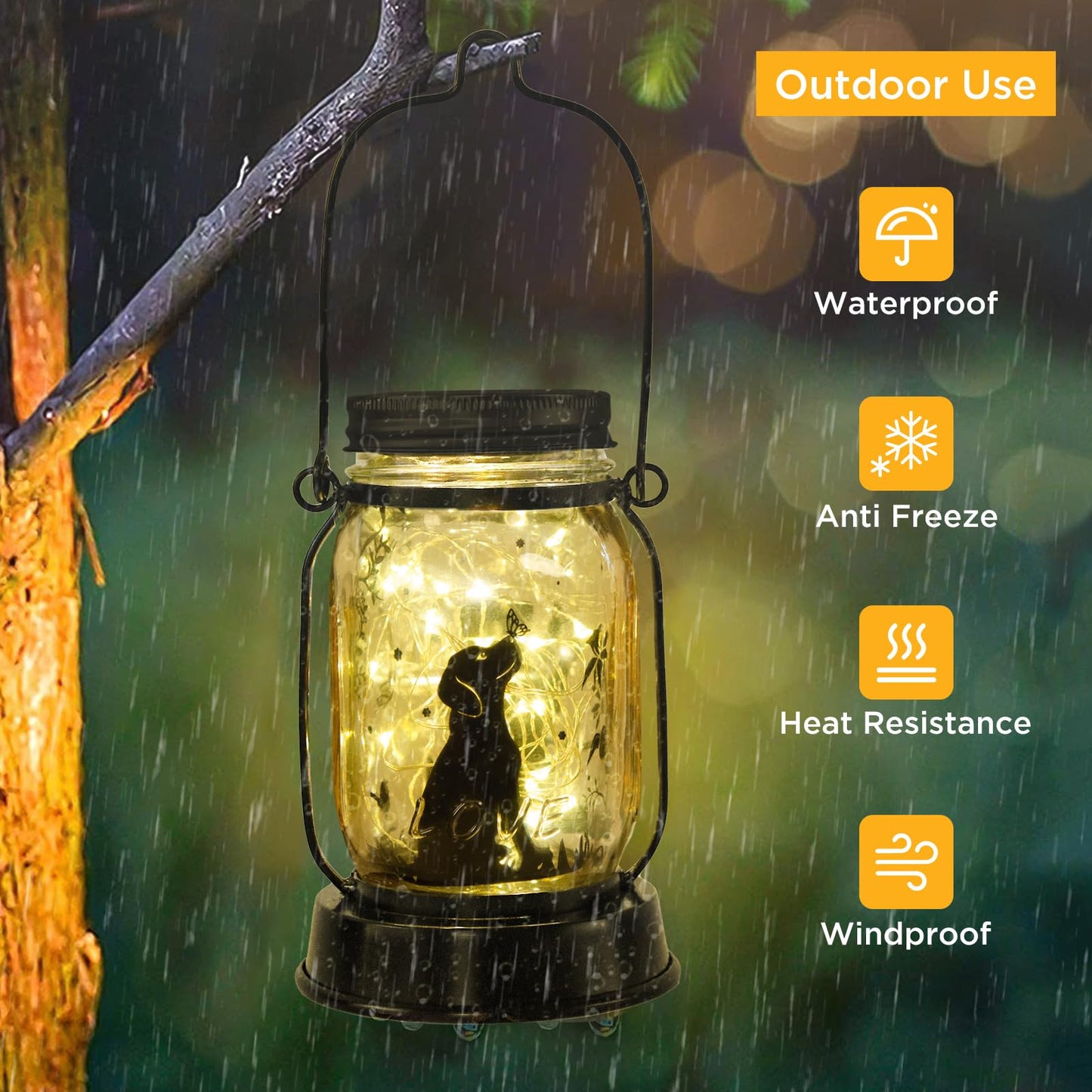 Kyoryuger Mothers Day Gifts for Mom Dog Solar Lanterns Garden Decor Dog Gifts for Women Mom Grandma Unique Teen Girl Gifts Decorative Solar Lanterns for Yard Lawn Patio Landscape Garden