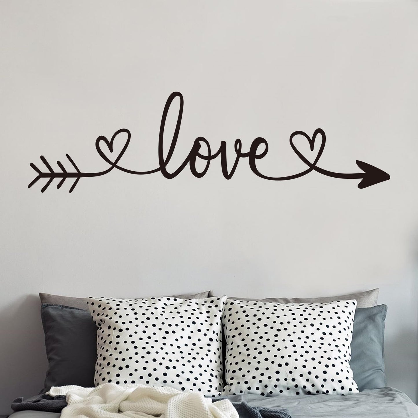 AnFigure Love Quotes Wall Stickers: Inspirational Vinyl Art Couples Wall Decals for Home Bedroom Bathroom Living Room - Love Arrow 25"X7"