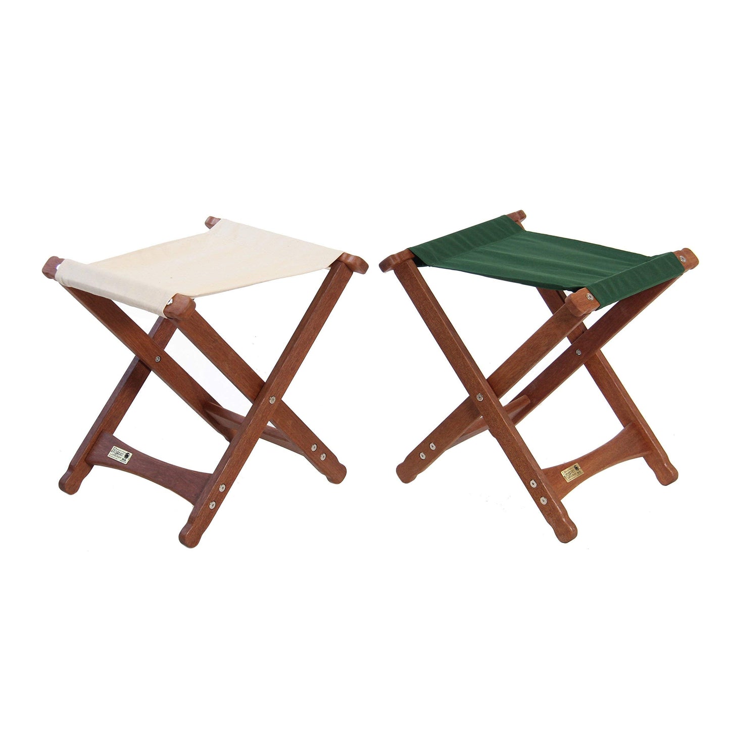 BYER OF MAINE Pangean Folding Stool – Canvas Camp & Wood Camp Stool for Portable & Outdoor Seating in Natural Color
