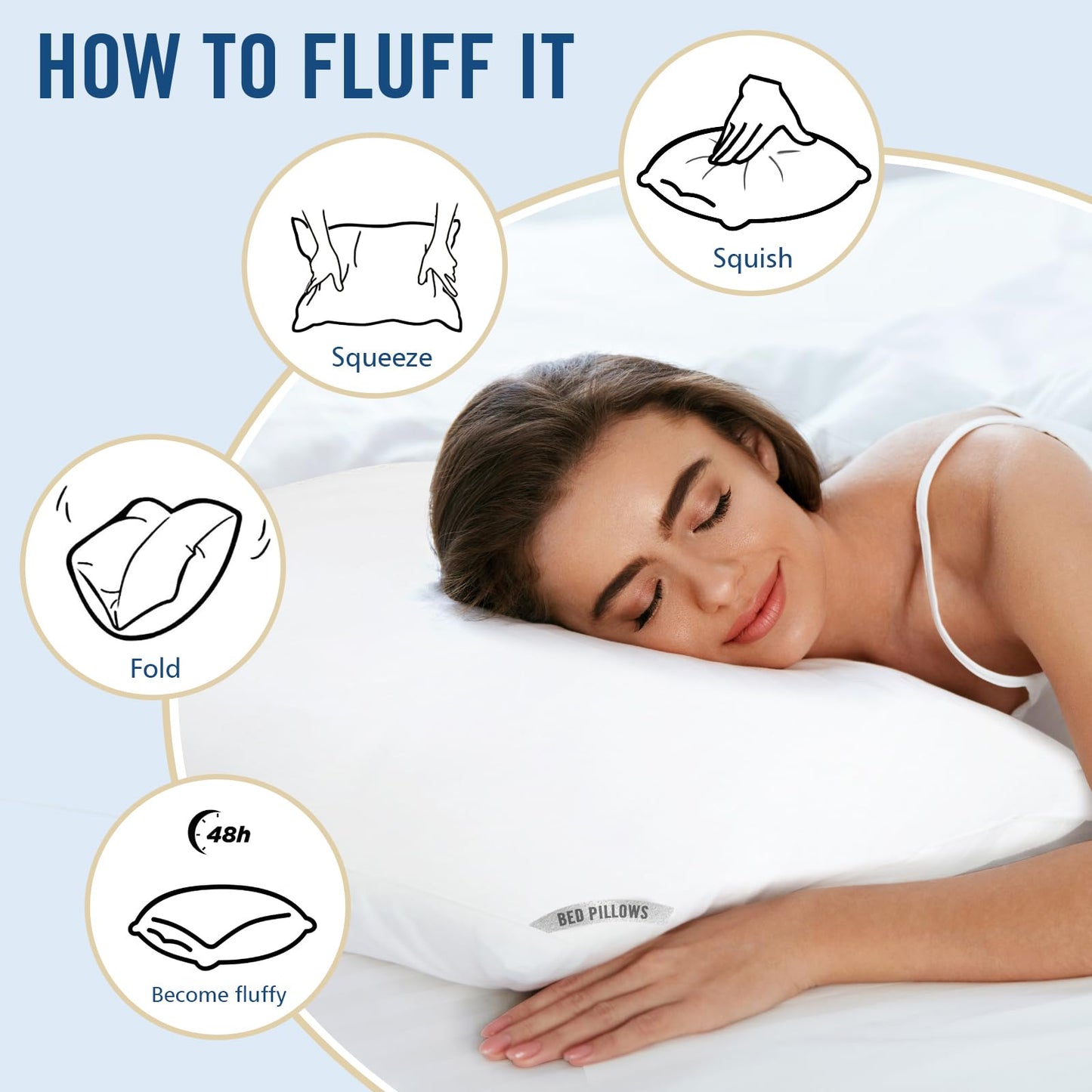 Piwaal Luxury Hotel Pillows for Sleeping 4 Pack,Bed Pillows Standard Size Set of 4,Down Alternative Filling,Pillows for Back,Stomach or Side Sleepers