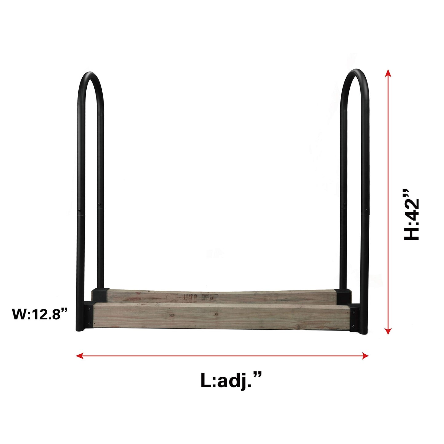 Fire Beauty Firewood Log Rack Adjustable Bracket Kit, Fireplace Wood Storage Holder,Black Powder,Coated Steel, Outdoor and Indoor(Adjustable)