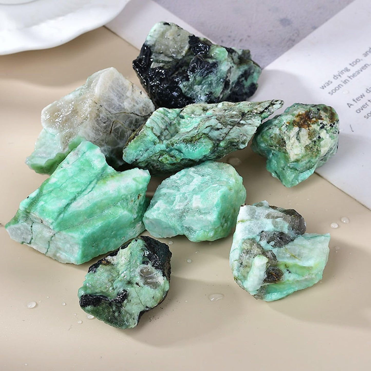 Chrysocolla Raw Crystals Healing Crystals Natural Rough Stones 1.2-2" for Tumbling, Fountain Rocks, Yoga, Meditation, Polishin, Gift 11