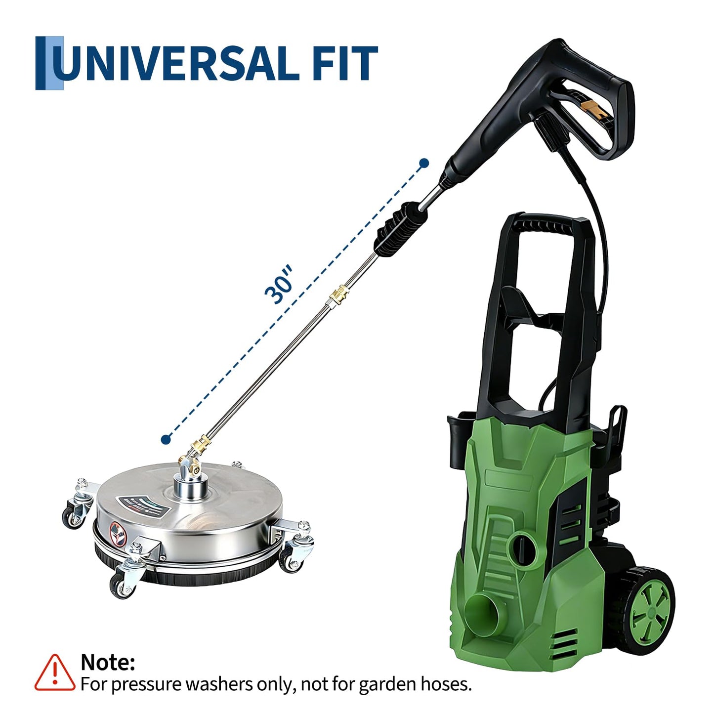 Garvee 16.5" Pressure Washer Surface Cleaner with 4 Wheels, Stainless Steel Surface Cleaner for Pressure Washer Attachment for Patio, Sidewalk, Deck and Driveways