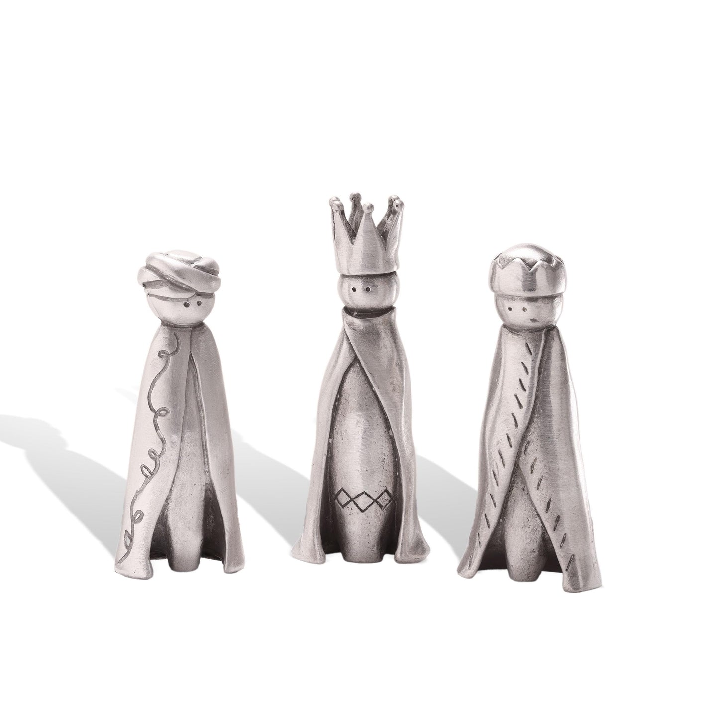 LISA LEONARD DESIGNS Pewter Three Wisemen Nativity Figurine Set Kings Nativity Set Holiday Ornament Figurines Christian Gift