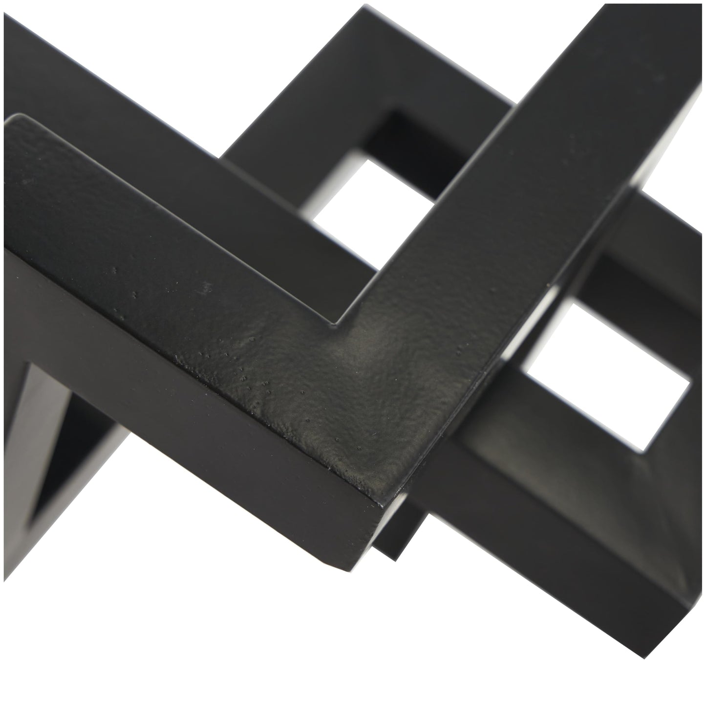 Deco 79 Metal Geometric Decorative Sculpture Abstract Shaped Home Decor Statue, Accent Figurine 12" x 13" x 7", Black
