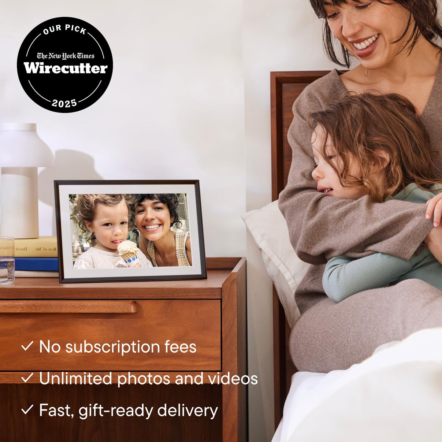 Aura Digital Picture Frame - 10.1" HD Mat Display | Wirecutter's Best Digital Frame for Gifting | Text Photos Directly to Your Frame from Anywhere | Quick & Easy Setup Over WiFi - Free App | No Fees