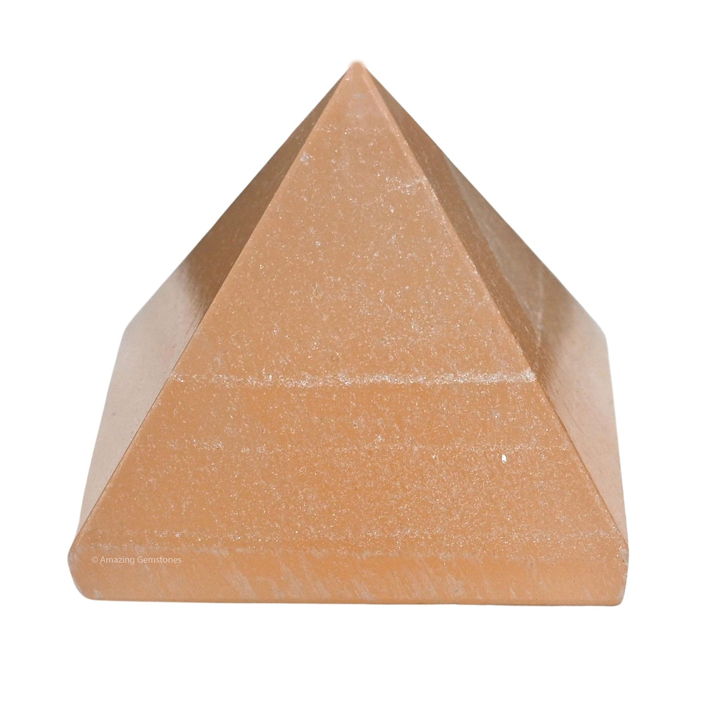 Amazing Gemstone Orange Selenite Pyramid Crystal Healing Stones - 2" Great Pyramid Figurine of Natural Stone Pyramid for Meditation, Reiki, Chakra Balancing and Crystal Pyramids Grid