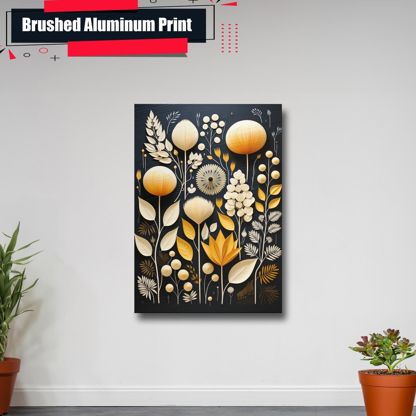 Scandinavian Folk Art, Black and Beige Abstract Botanical Wall Art for Scandinavian Home Decor, Decor Poster, Wall Decor