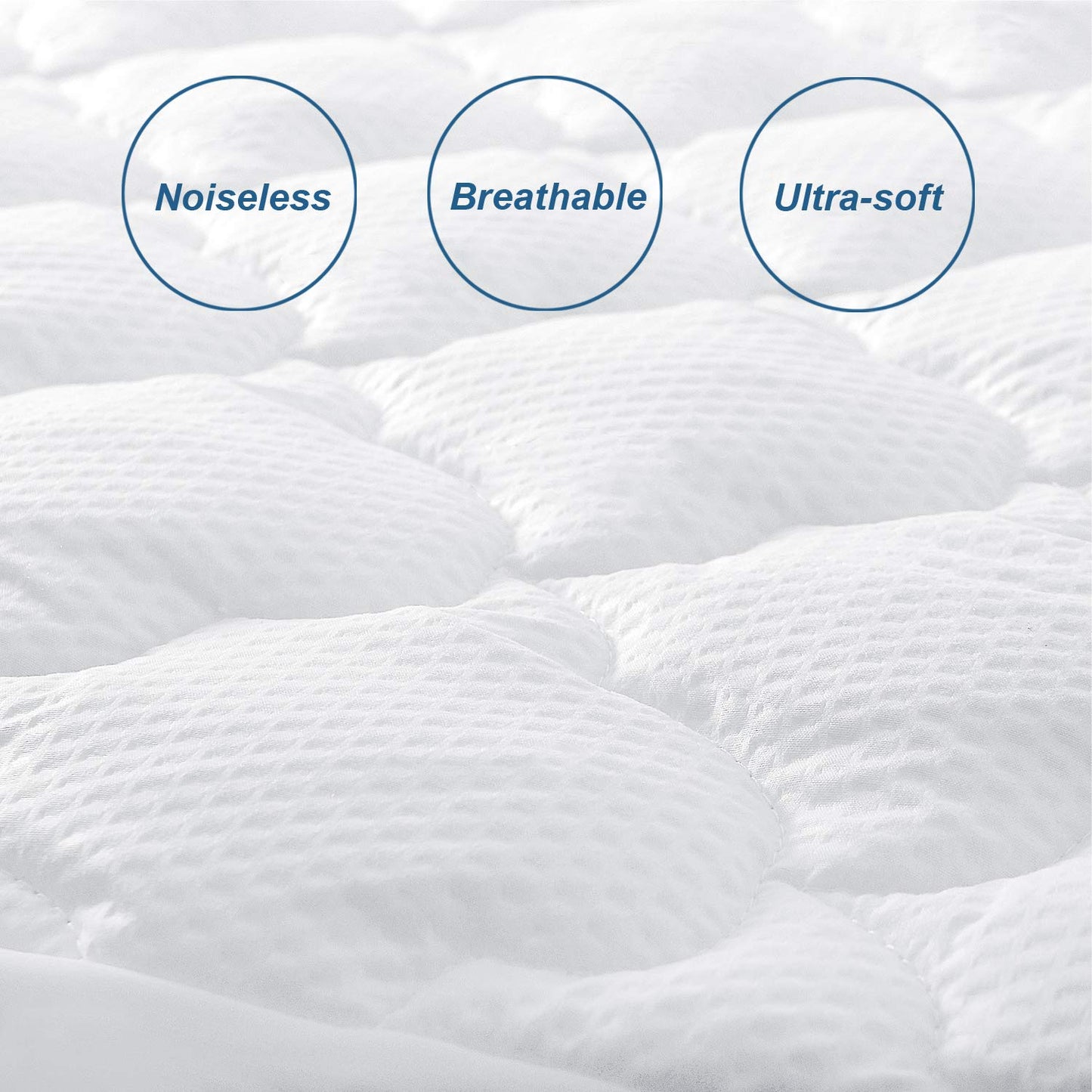 Queen Mattress Pad Thick Quilted Mattress Topper, Air Mattress Cover, Super Soft Breathable and Noiseless Down Alternative Fiber Extra Thick Mattress Pad with Deep Pocket Fits up to 23 Inch Mattress