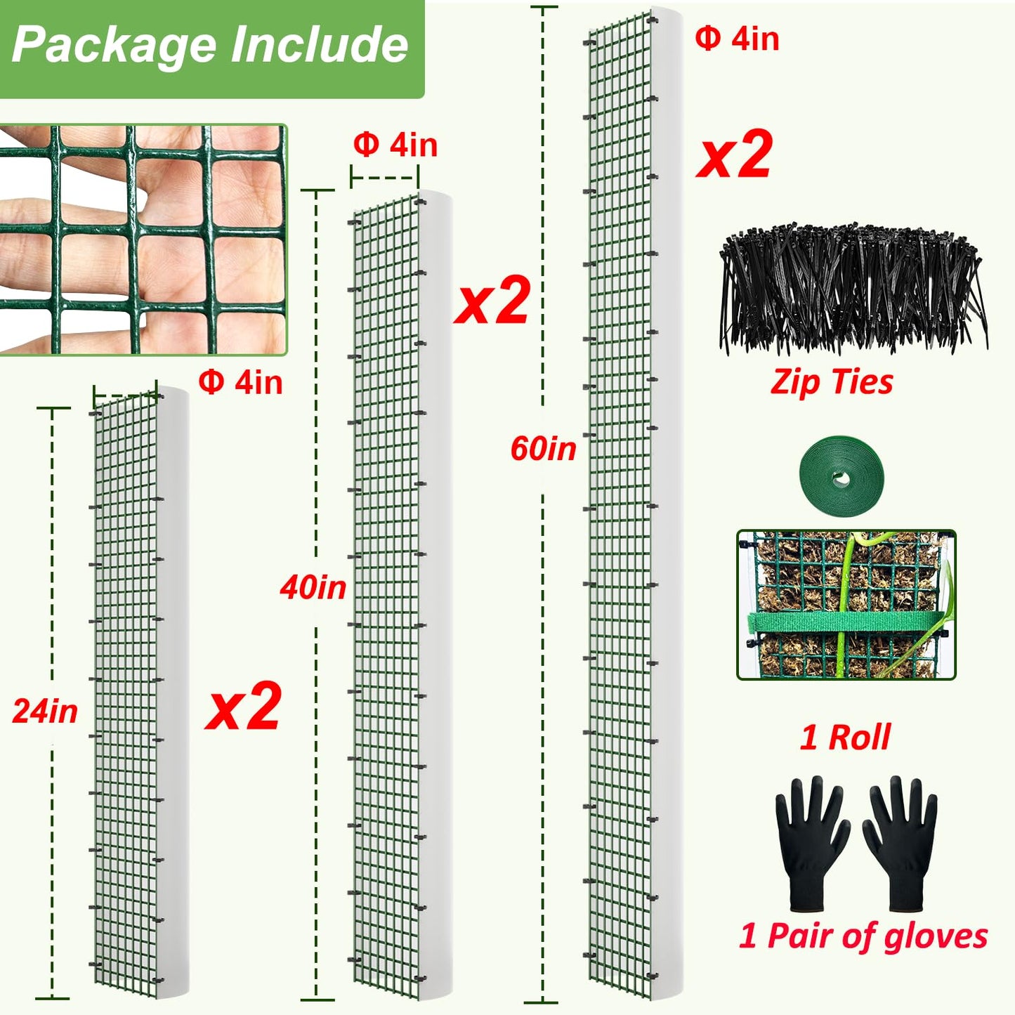 HOLANHING 60"/40"/24" Metal Moss Pole, D Shape Sphagnum Moss Pole, Moss Poles for Climbing Plants, Monstera, Indoor Climbing Plants (2 Each of 60" 40" 24")