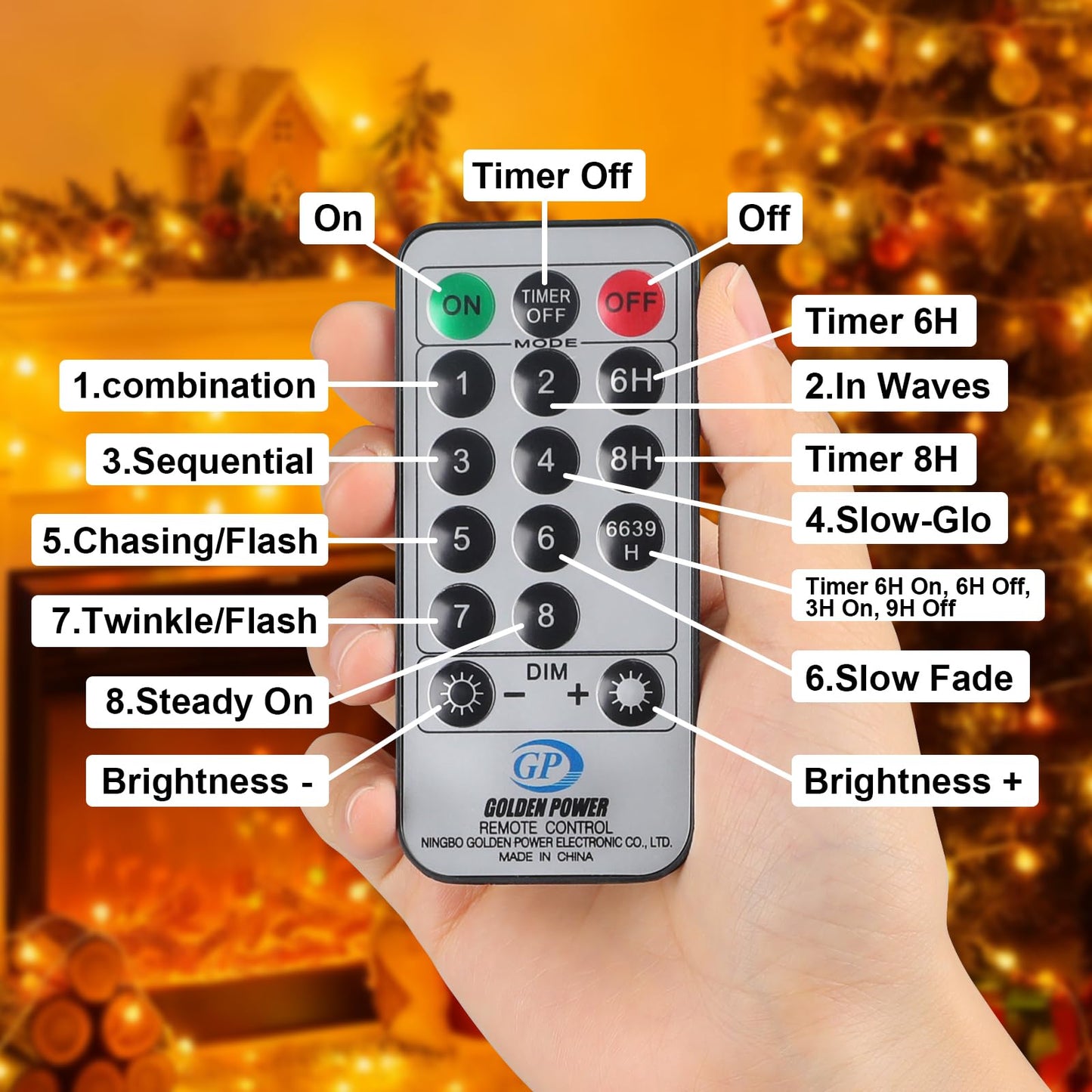 33FT 100LED Christmas Lights Indoor, Globe String Lights for Bedroom 8 Modes with Remote, Outdoor Hanging Fairy Lights for Room Wedding Garden Christmas Tree Party Decor, Warm White