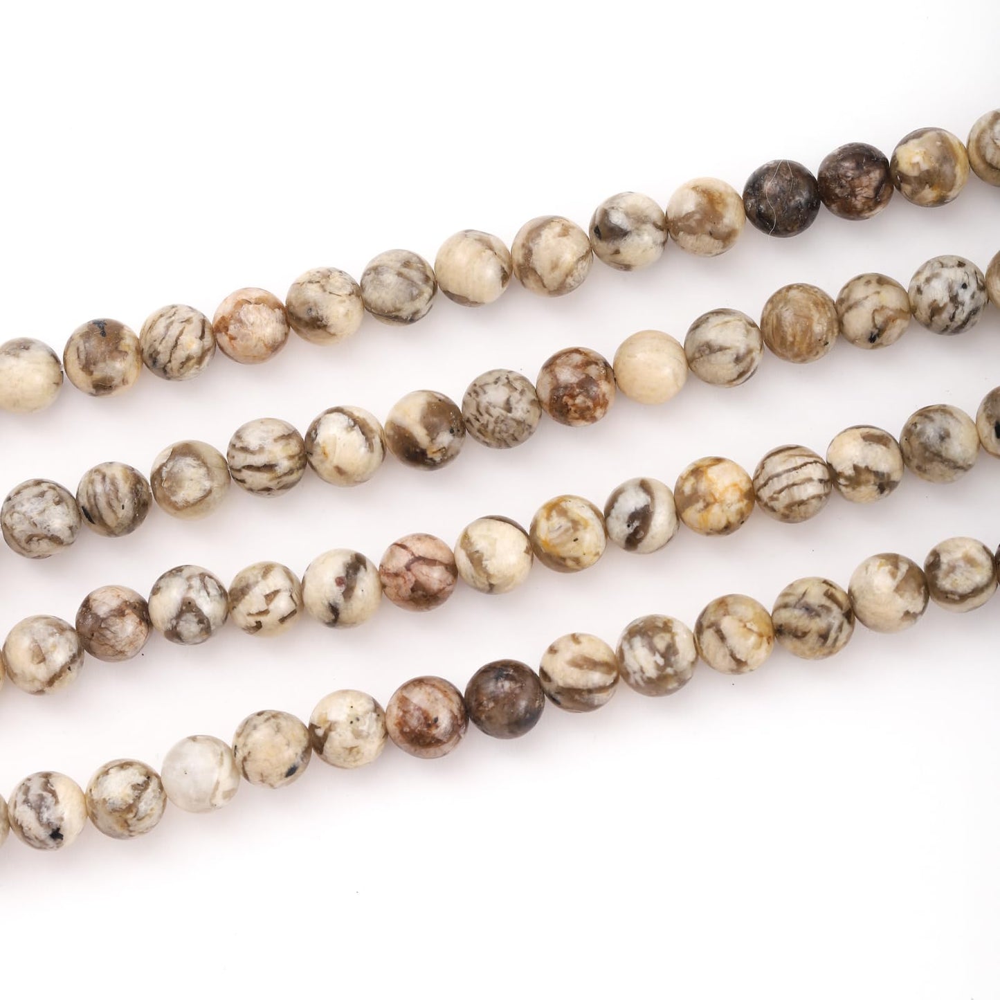 6mm 60pcs DIY Natural Feldspar Stone Beads Round Healing Crystal Gemstone Loose Beads for Jewelry Making Handmade Bracelet Necklace