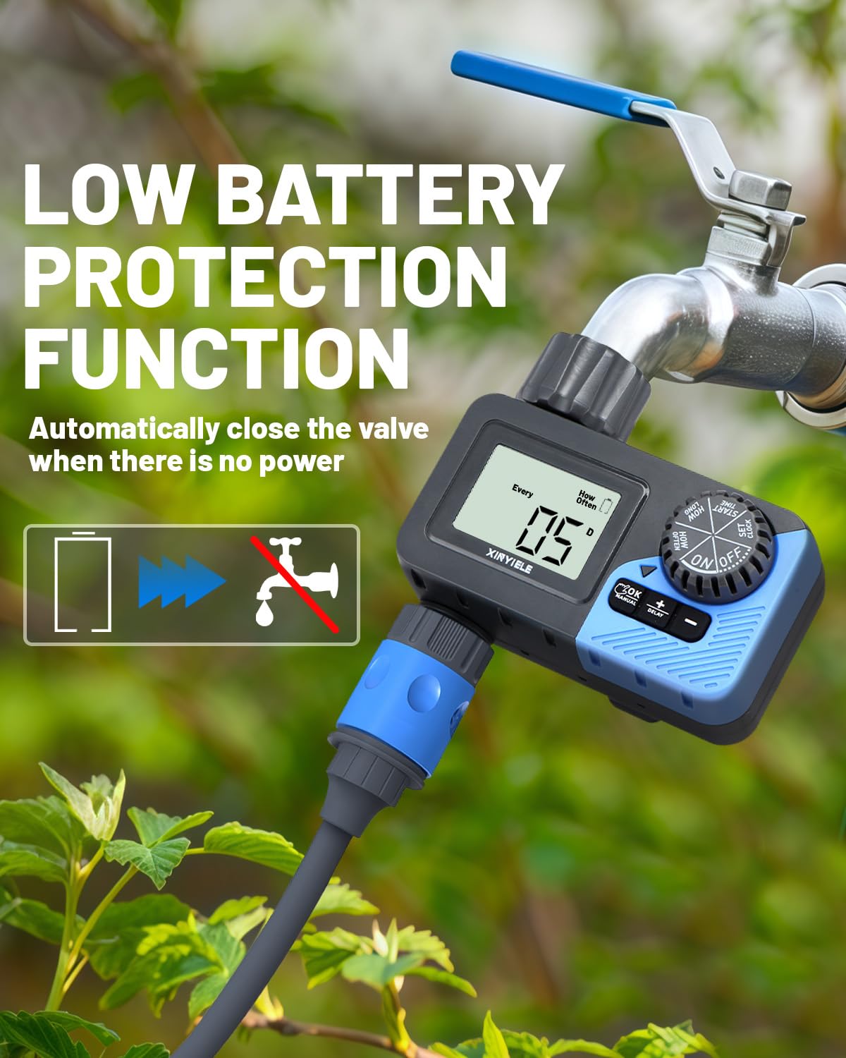 XINYIELE Smart Sprinkler Timer, Programmable Garden Smart Hose Watering System Equipment for Garden, Automatic Irrigation for Yard/Lawn, 1 Outlet