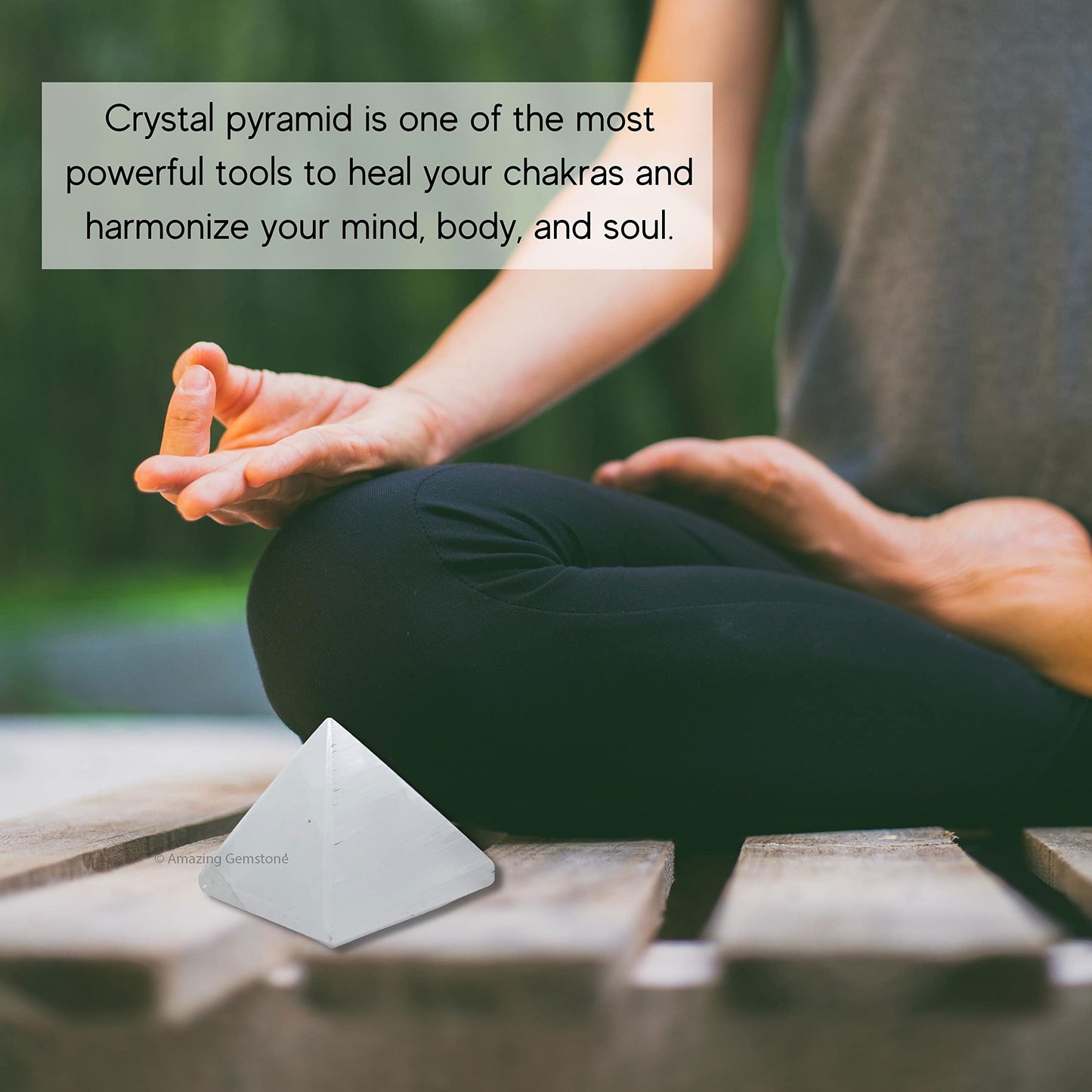 Amazing Gemstone Selenite Pyramid Crystal Healing Stones - 2" Great Pyramid Figurine of Natural Stone Pyramid for Meditation, Reiki, Chakra Balancing and Crystal Pyramids Grid